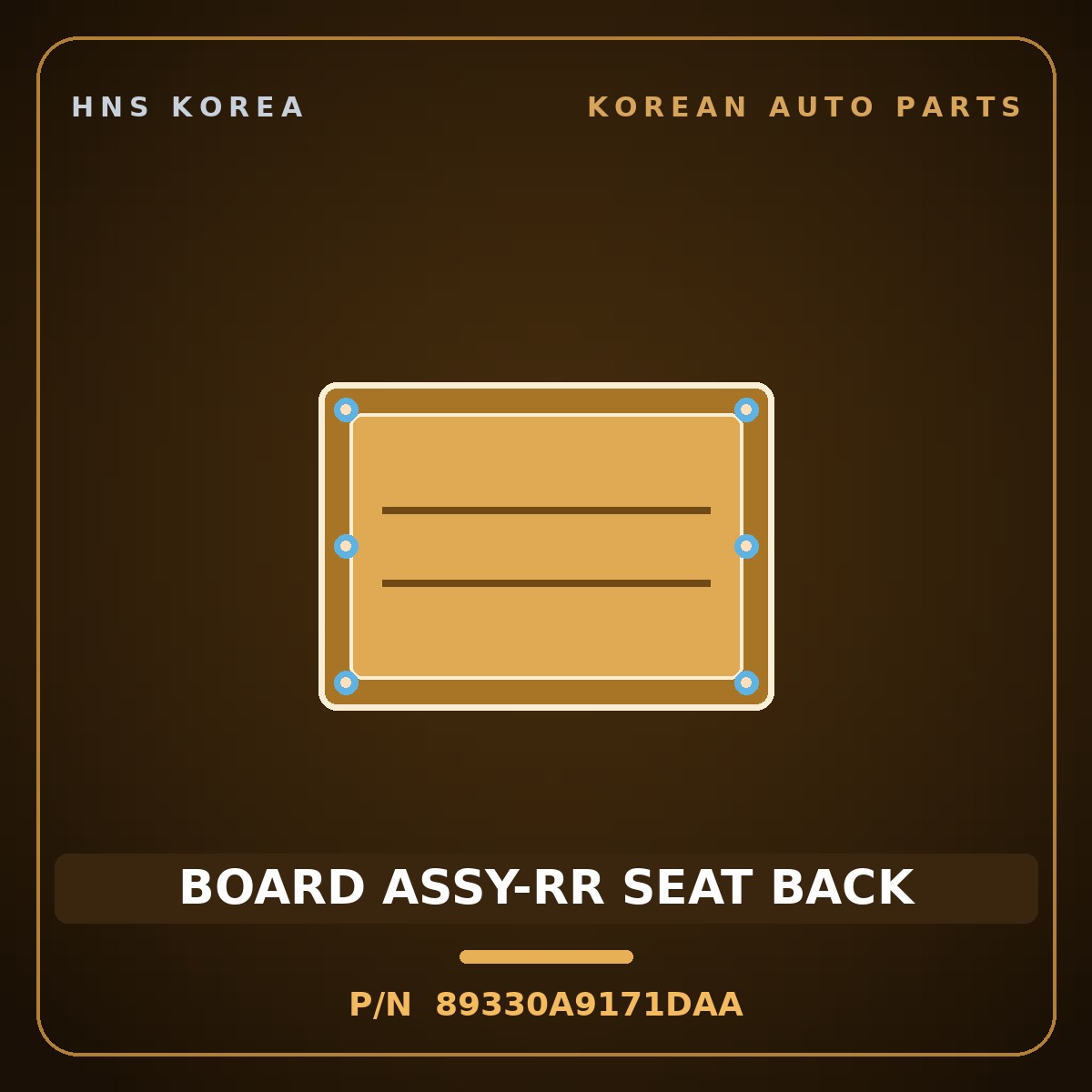 Genuine Mobis BOARD ASSY-RR SEAT BACK 89330A9171DAA for Carnival 2014 HNS Parts Korea
