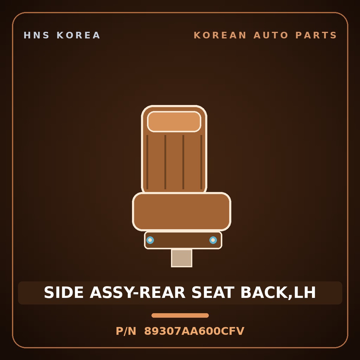 Genuine Mobis SIDE ASSY-REAR SEAT BACK,LH 89307AA600CFV for Avante 2023 HNS Parts Korea