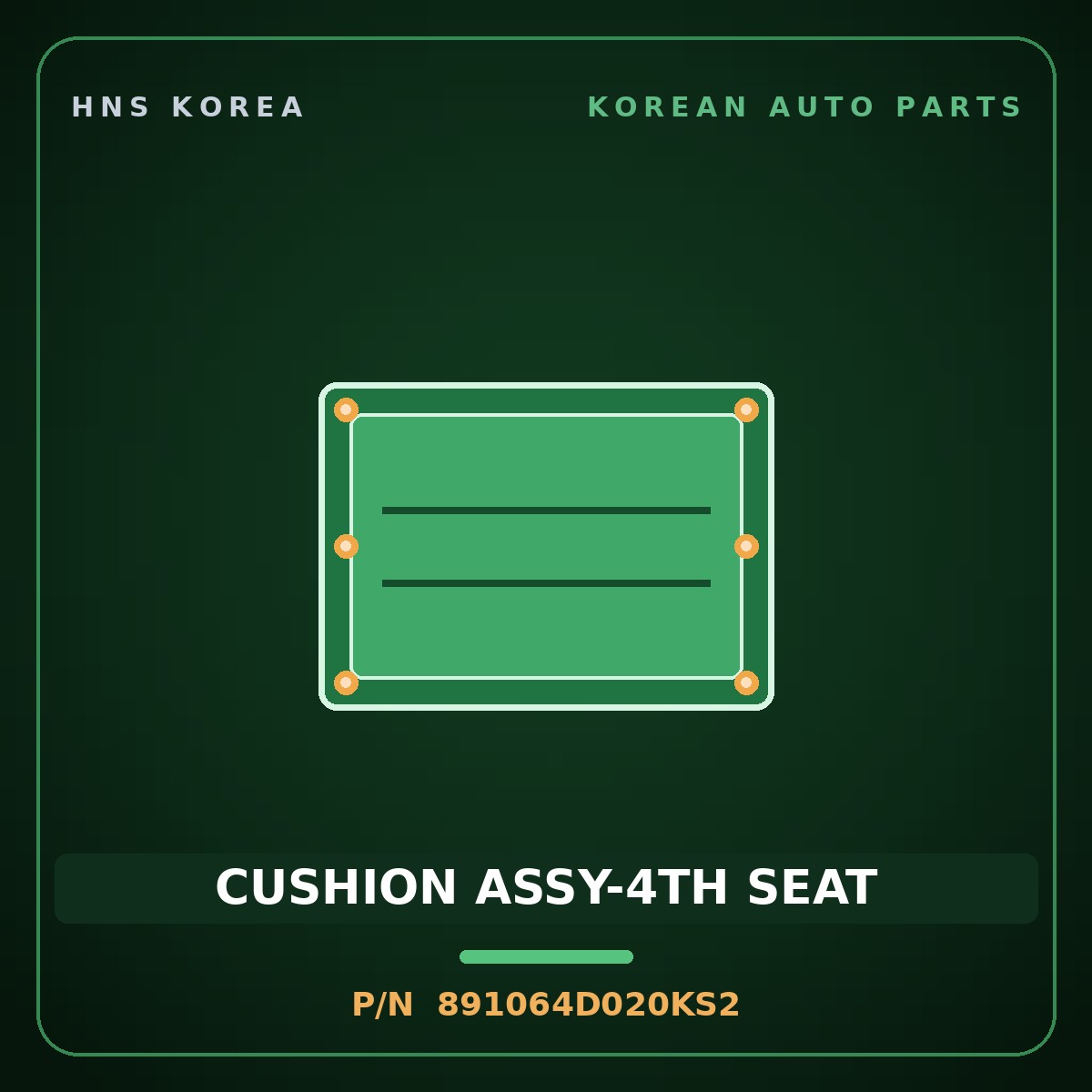 Genuine Mobis CUSHION ASSY-4TH SEAT 891064D020KS2 for Carnival 2005 HNS Parts Korea