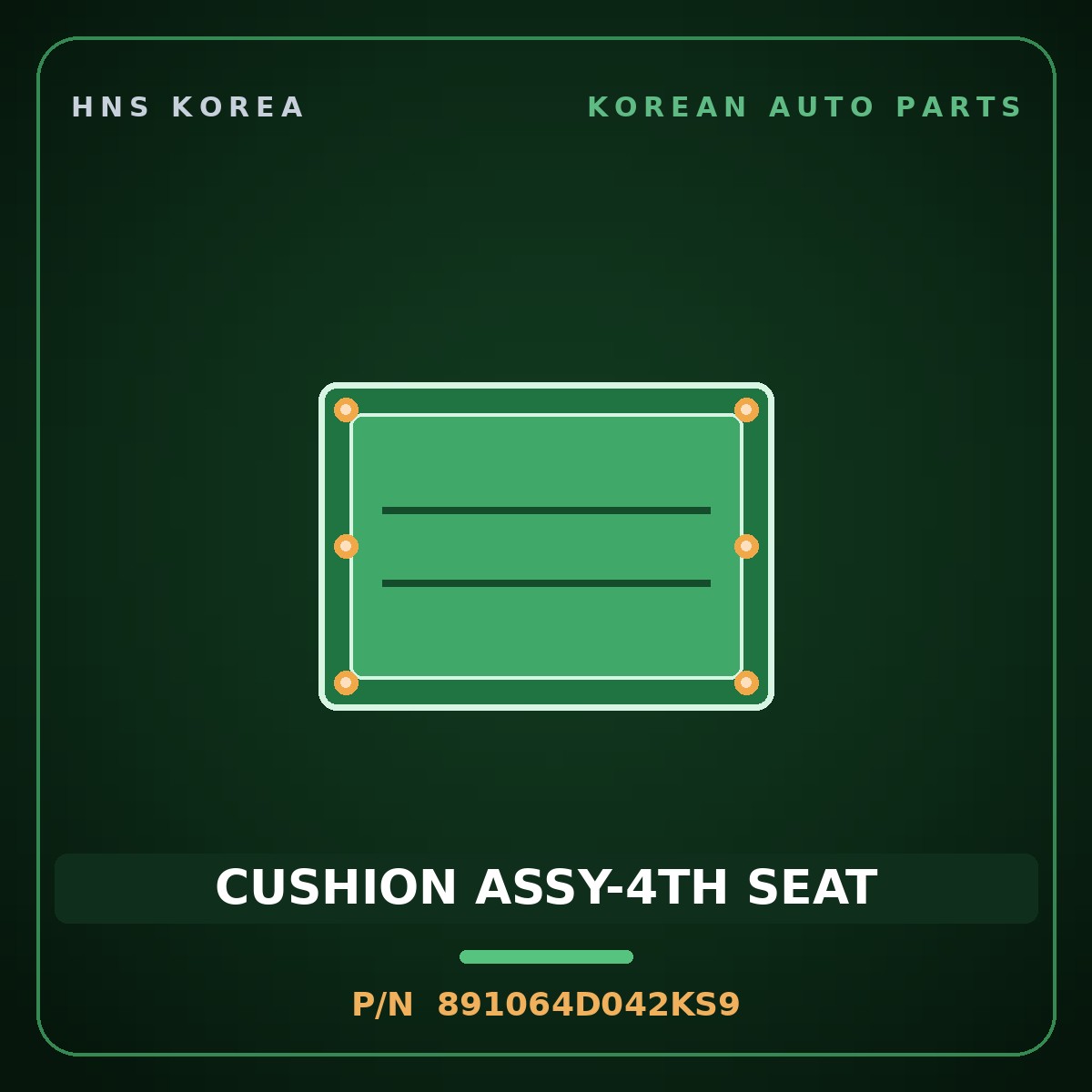 Genuine Mobis CUSHION ASSY-4TH SEAT 891064D042KS9 for Carnival 2005 HNS Parts Korea