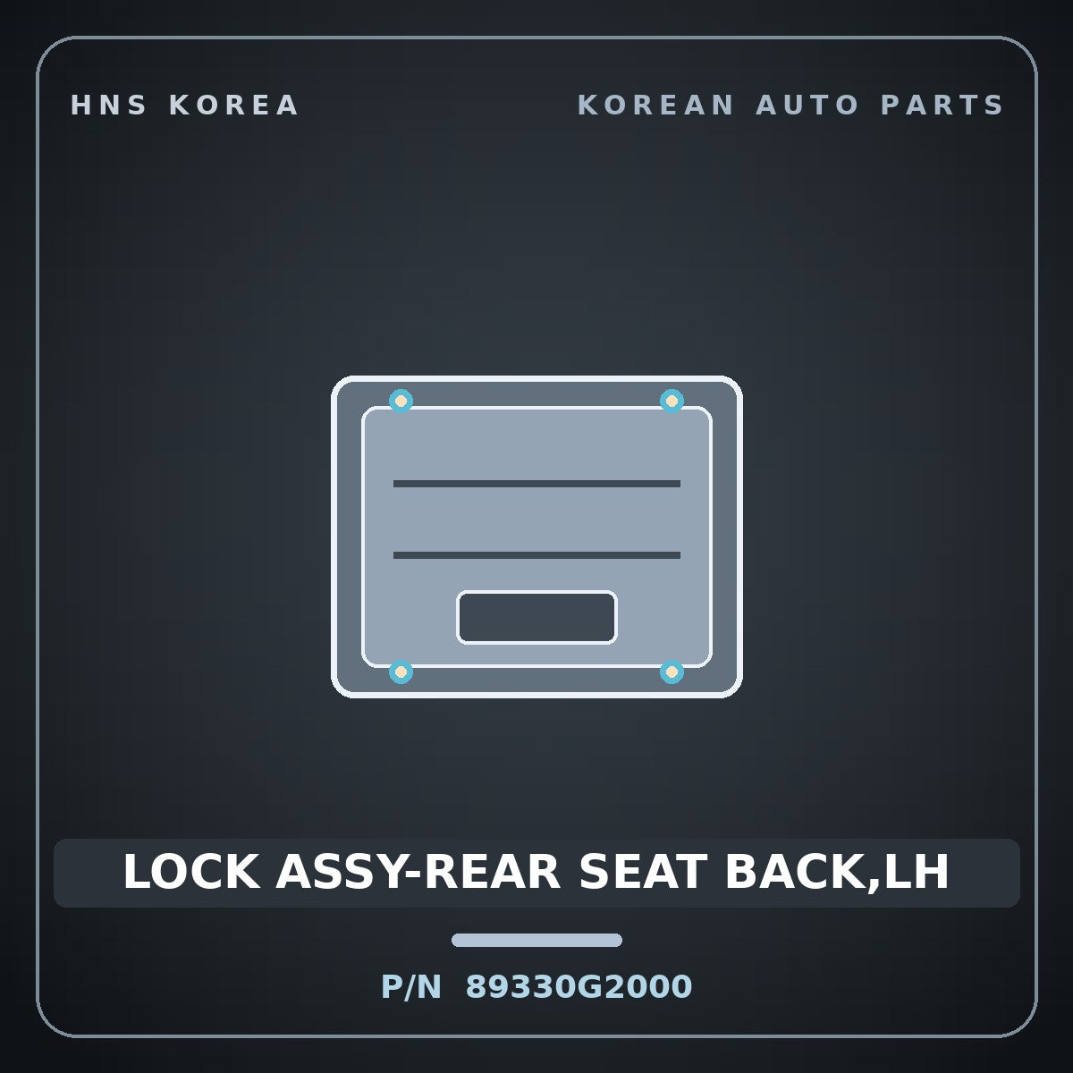 Genuine Mobis LOCK ASSY-REAR SEAT BACK,LH 89330G2000 for IONIQ 2016 HNS Parts Korea