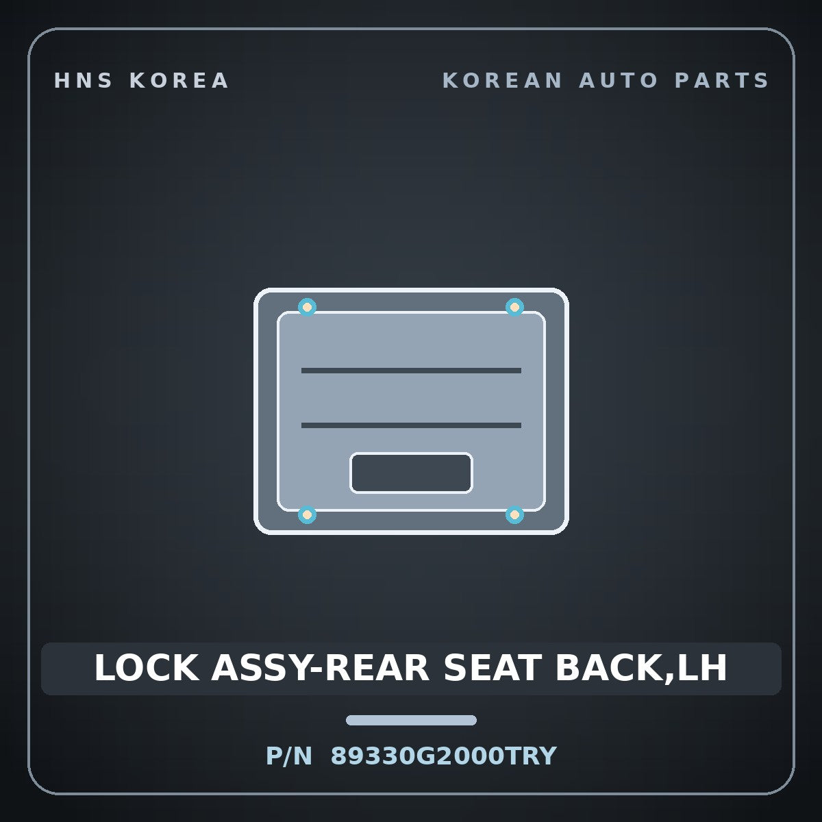 Genuine Mobis LOCK ASSY-REAR SEAT BACK,LH 89330G2000TRY for i30 2017 HNS Parts Korea