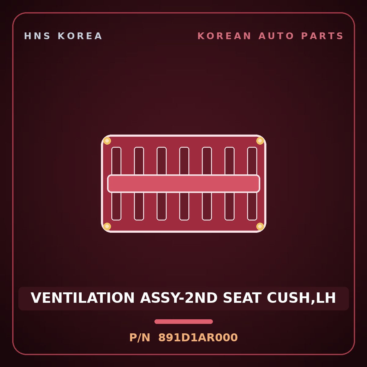 Genuine Mobis VENTILATION ASSY-2ND SEAT CUSH,LH 891D1AR000 for Genesis GV70 2021 HNS Parts Korea