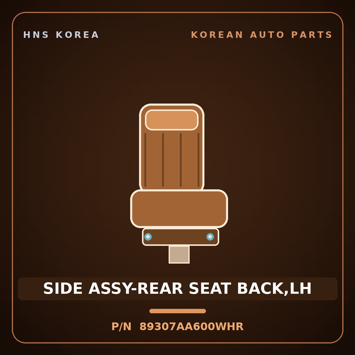 Genuine Mobis SIDE ASSY-REAR SEAT BACK,LH 89307AA600WHR for Avante 2023 HNS Parts Korea