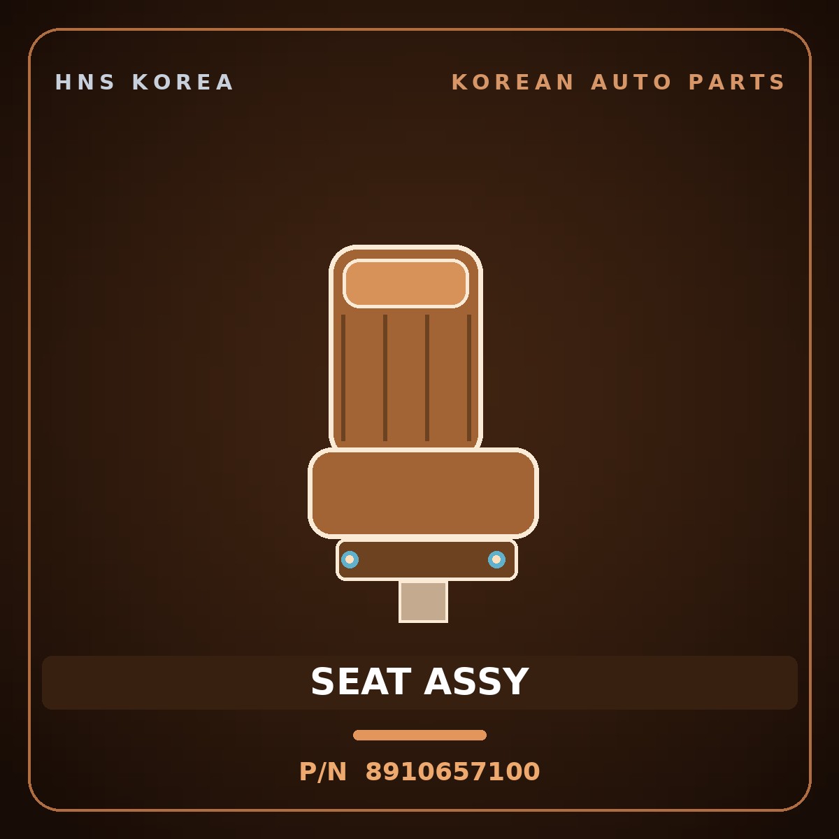 Genuine Mobis SEAT ASSY 8910657100 for Aerotown 2008 HNS Parts Korea