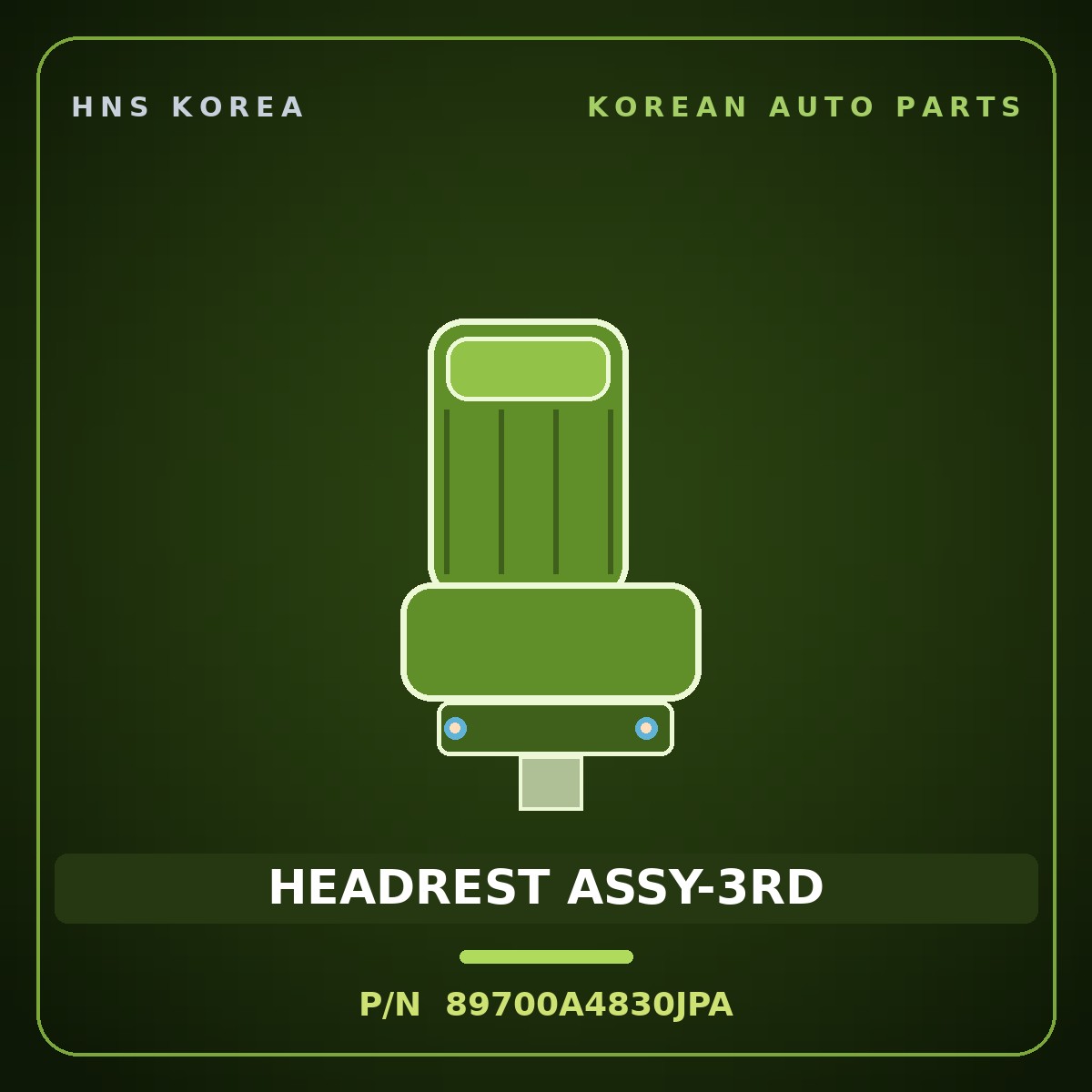 Genuine Mobis HEADREST ASSY-3RD 89700A4830JPA for Carens 2012 HNS Parts Korea