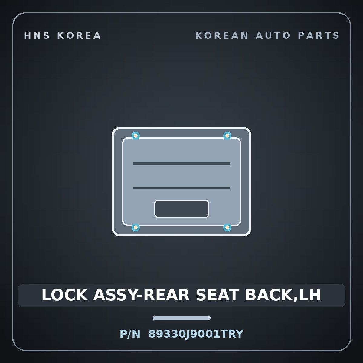 Genuine Mobis LOCK ASSY-REAR SEAT BACK,LH 89330J9001TRY for Kona 2018 HNS Parts Korea