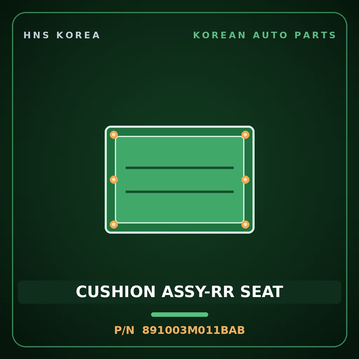Genuine Mobis CUSHION ASSY-RR SEAT 891003M011BAB for Genesis 2007 HNS Parts Korea