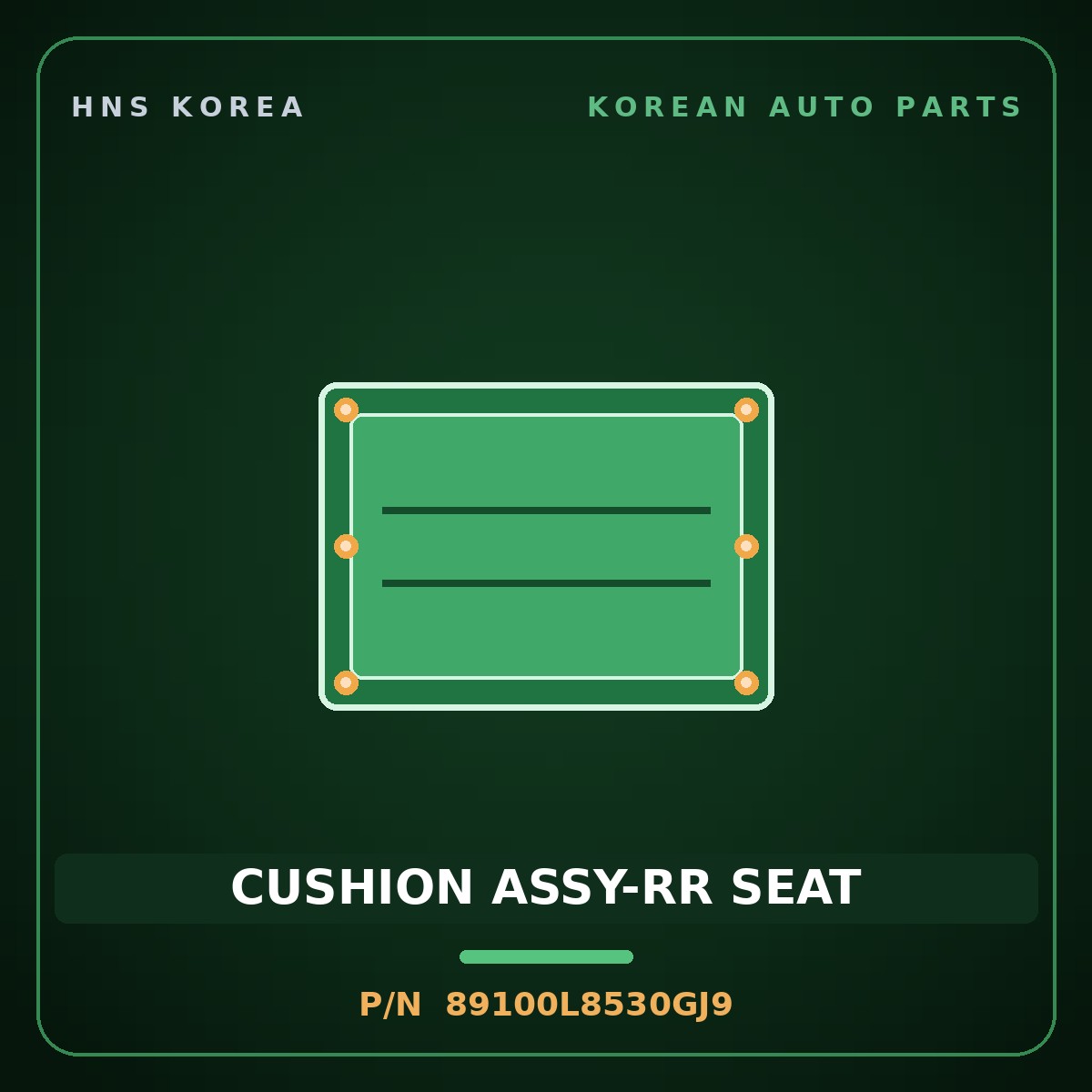 Genuine Mobis CUSHION ASSY-RR SEAT 89100L8530GJ9 for K8 2022 HNS Parts Korea