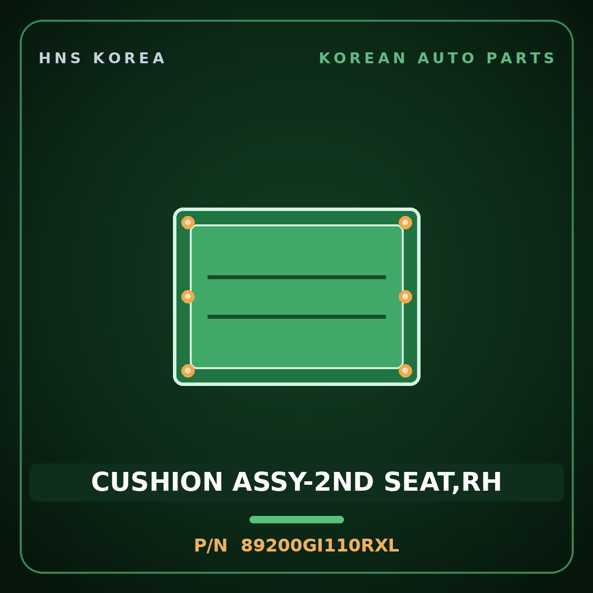 Genuine Mobis CUSHION ASSY-2ND SEAT,RH 89200GI110RXL for Ioniq 5 2024 HNS Parts Korea