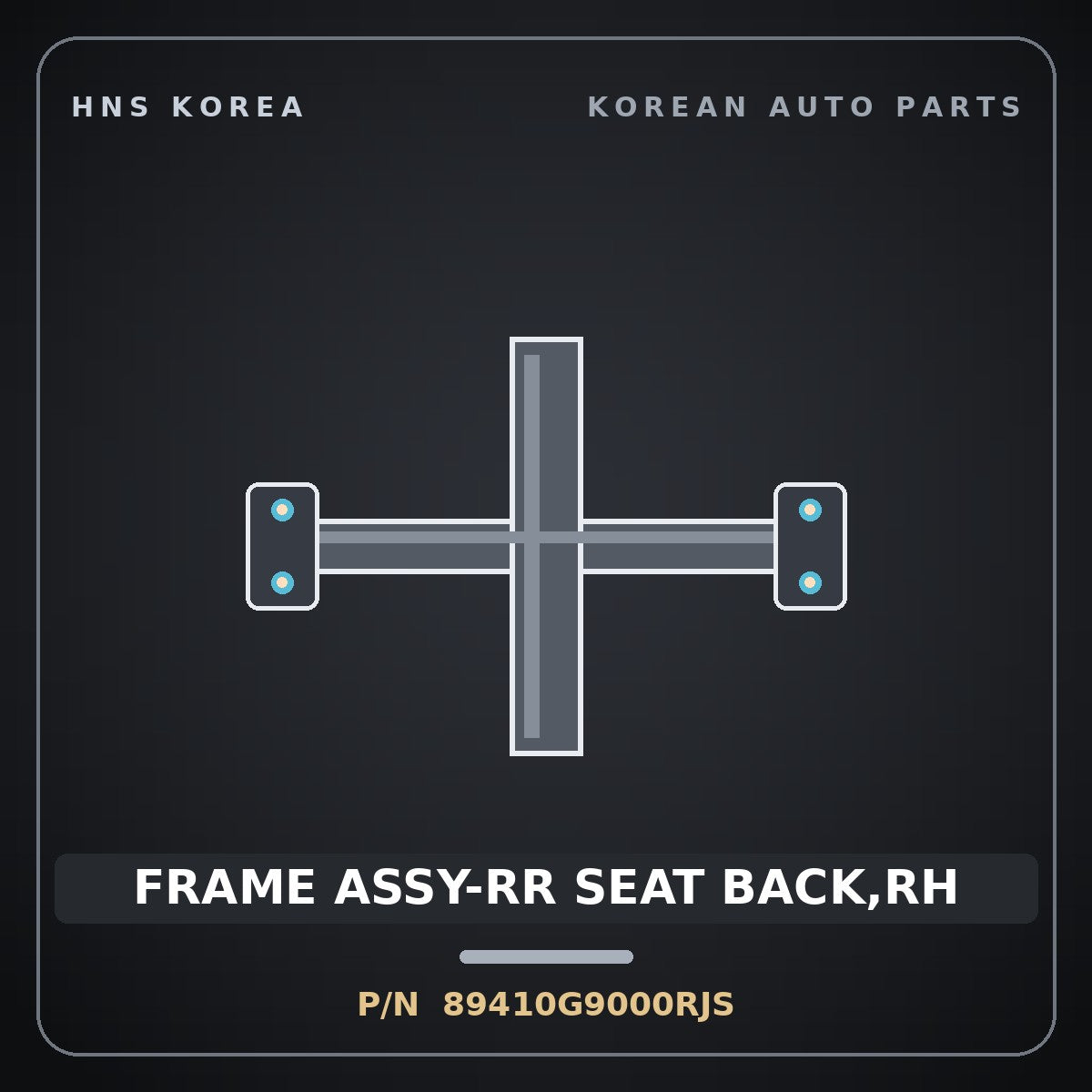 Genuine Mobis FRAME ASSY-RR SEAT BACK,RH 89410G9000RJS for G70 2017 HNS Parts Korea