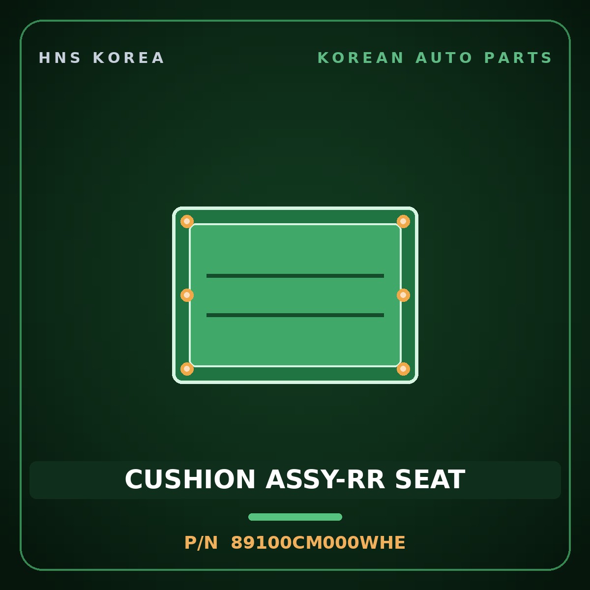 Genuine Mobis CUSHION ASSY-RR SEAT 89100CM000WHE for Kona 2019 HNS Parts Korea