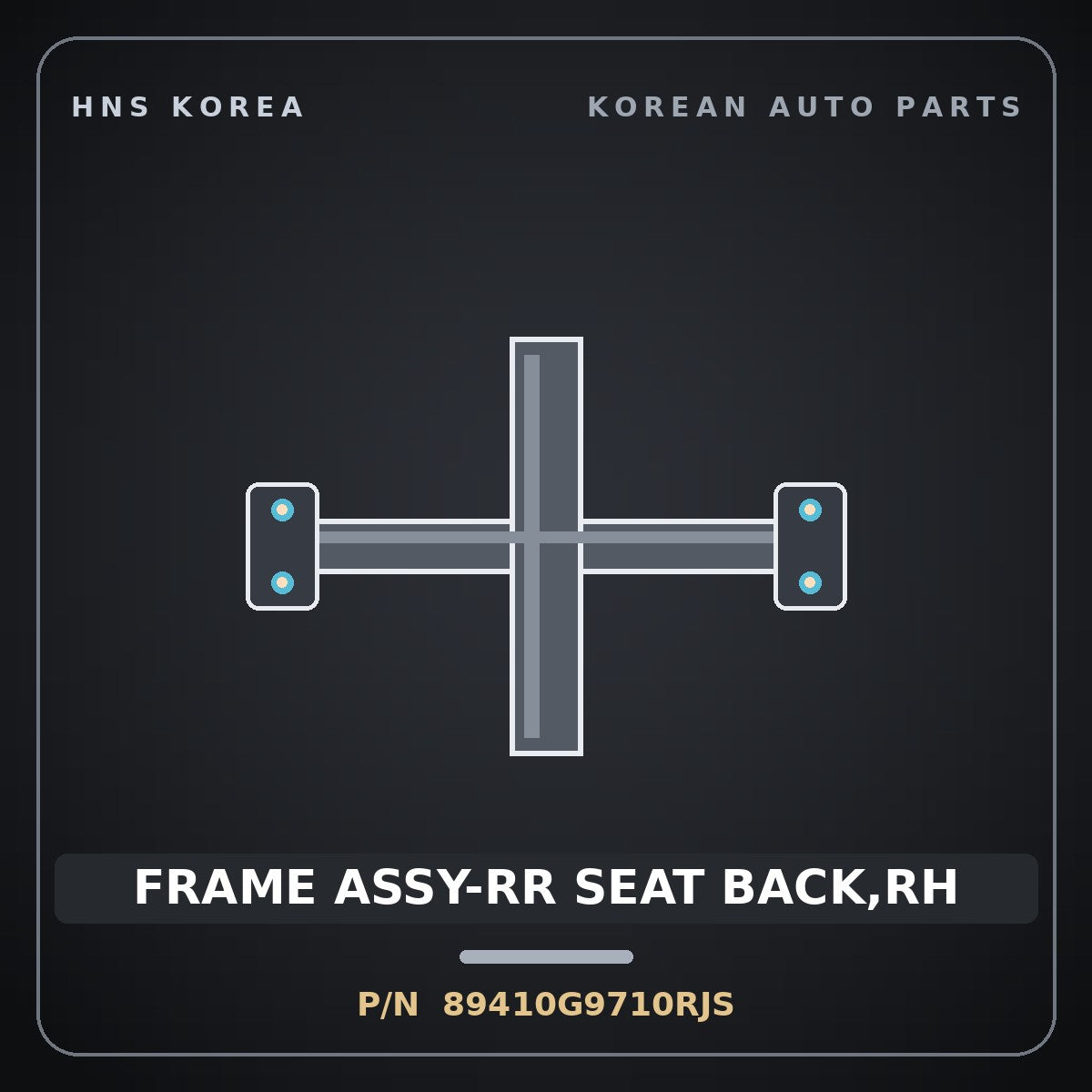 Genuine Mobis FRAME ASSY-RR SEAT BACK,RH 89410G9710RJS for G70 2021 HNS Parts Korea
