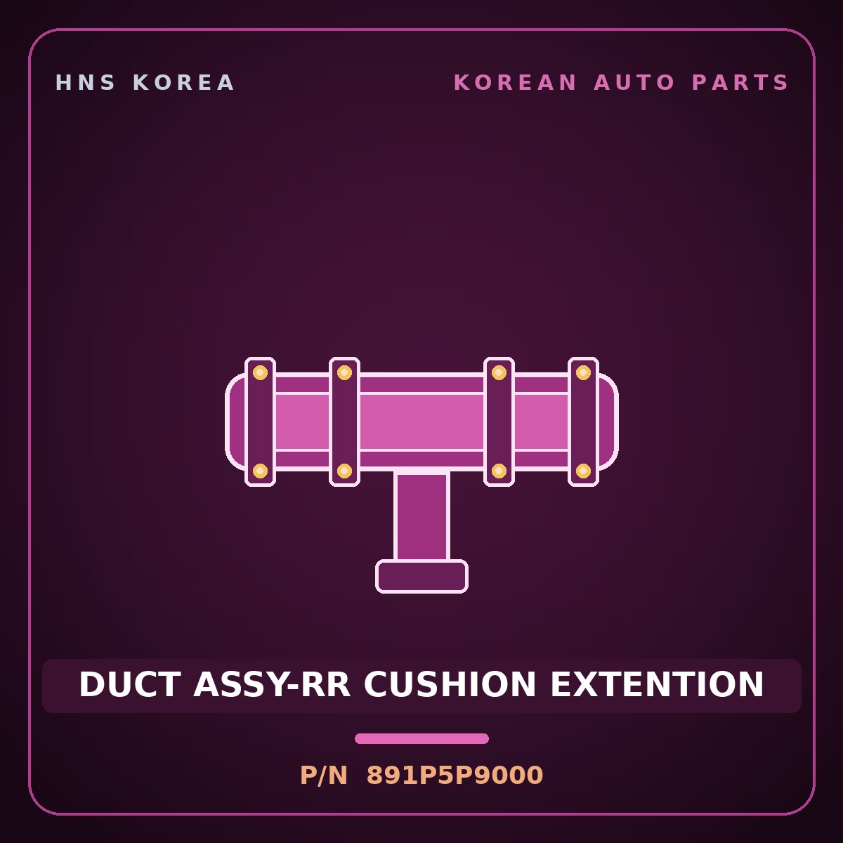 Genuine Mobis DUCT ASSY-RR CUSHION EXTENTION 891P5P9000 for Palisade 2025 HNS Parts Korea