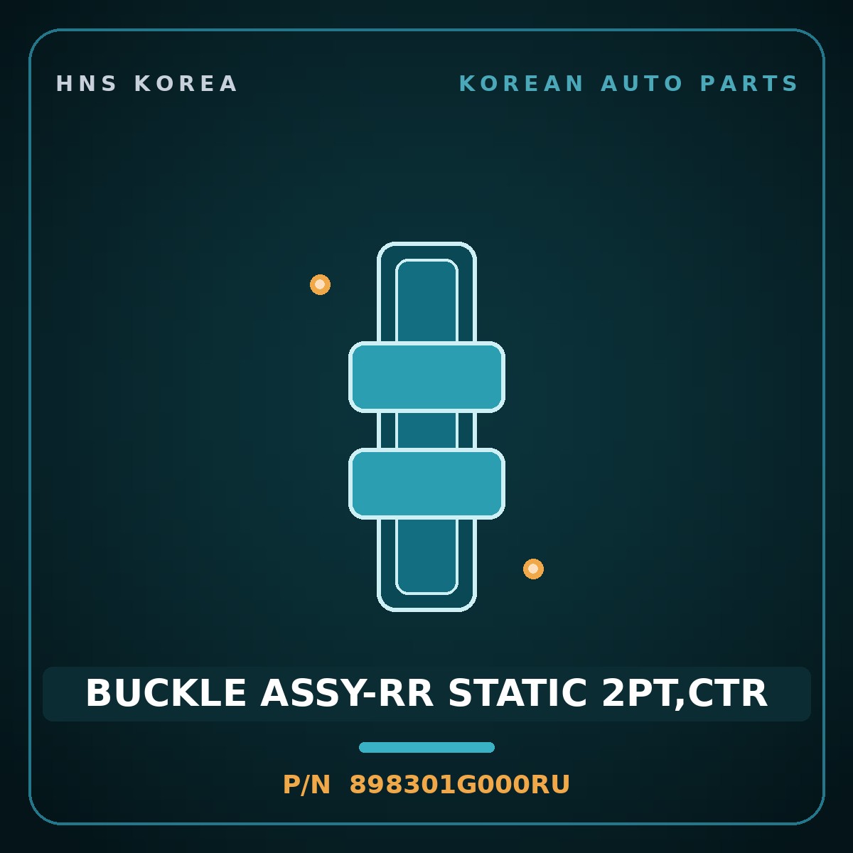 Genuine Mobis BUCKLE ASSY-RR STATIC 2PT,CTR 898301G000RU for Pride 2005 HNS Parts Korea