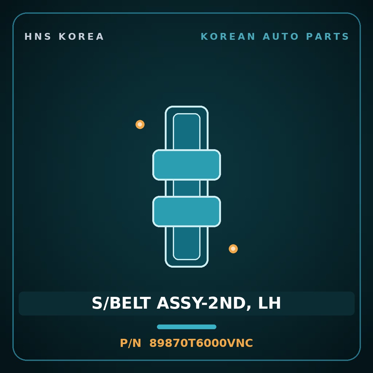 Genuine Mobis S/BELT ASSY-2ND, LH 89870T6000VNC for Genesis GV80 2020 HNS Parts Korea