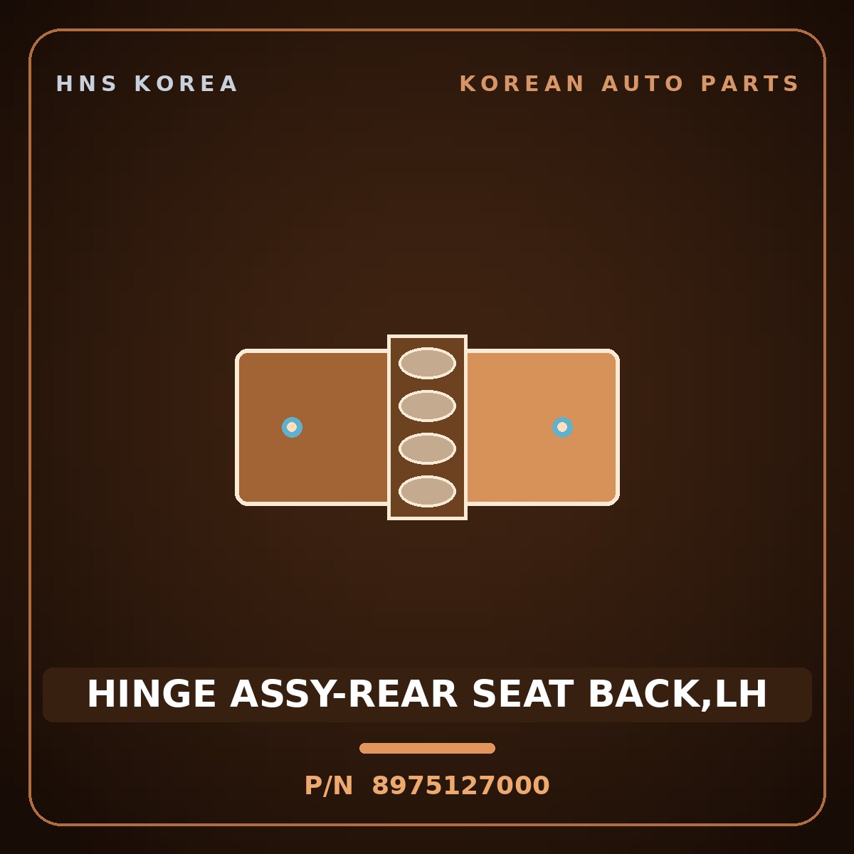 Genuine Mobis HINGE ASSY-REAR SEAT BACK,LH 8975127000 for Tiburon 1997 HNS Parts Korea