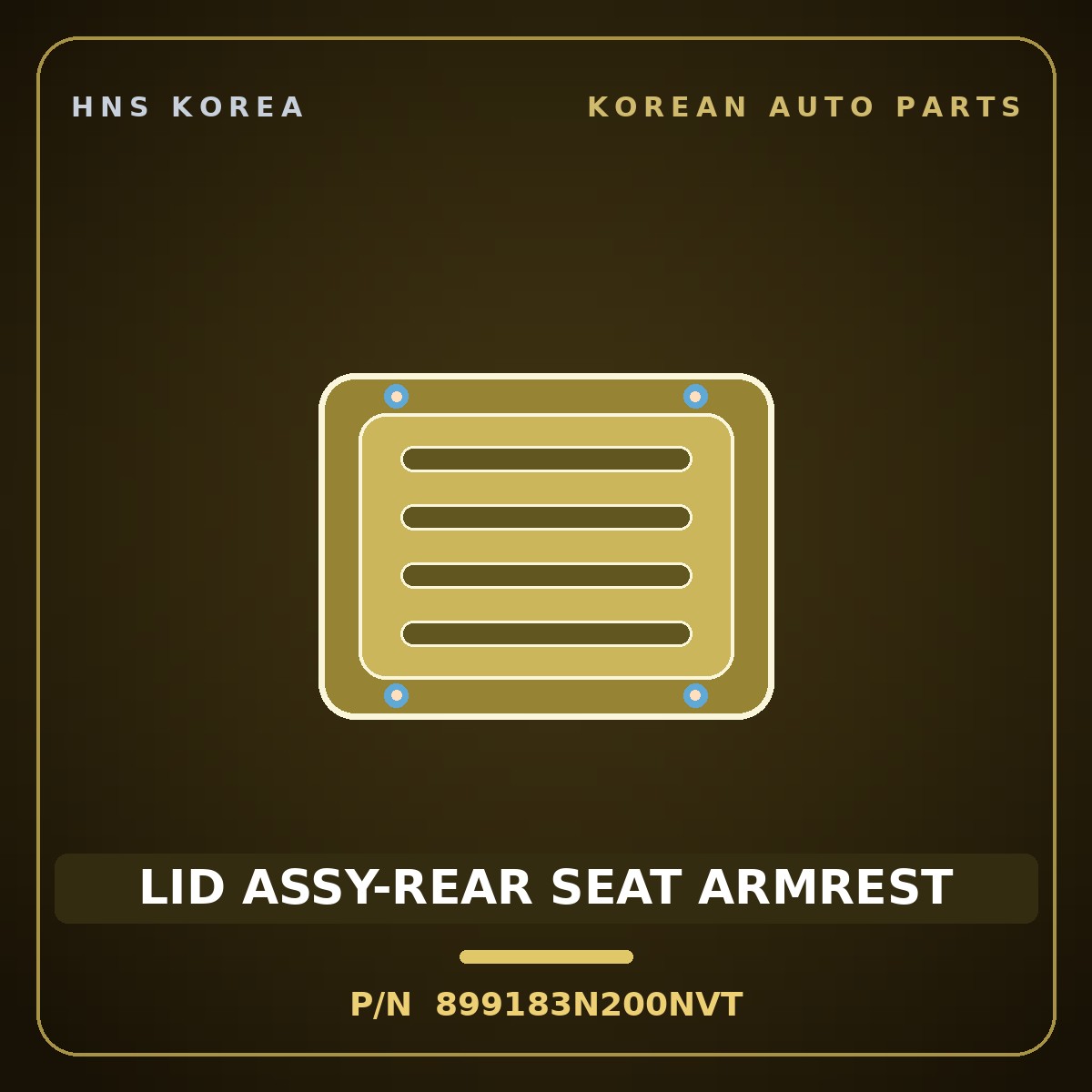 Genuine Mobis LID ASSY-REAR SEAT ARMREST 899183N200NVT for Equus 2013 HNS Parts Korea