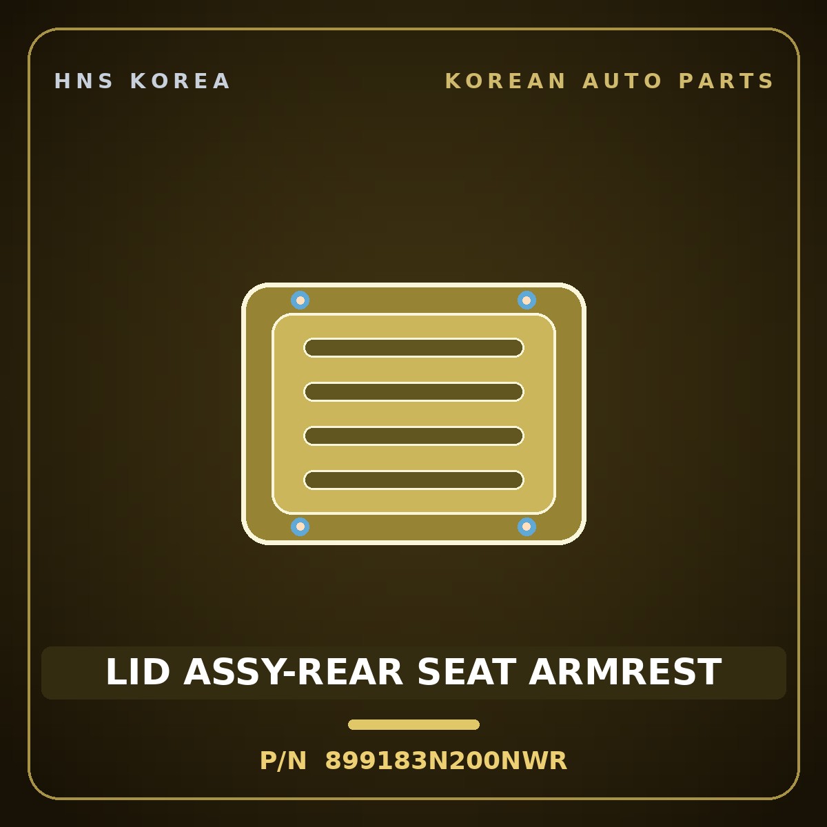 Genuine Mobis LID ASSY-REAR SEAT ARMREST 899183N200NWR for Equus 2013 HNS Parts Korea