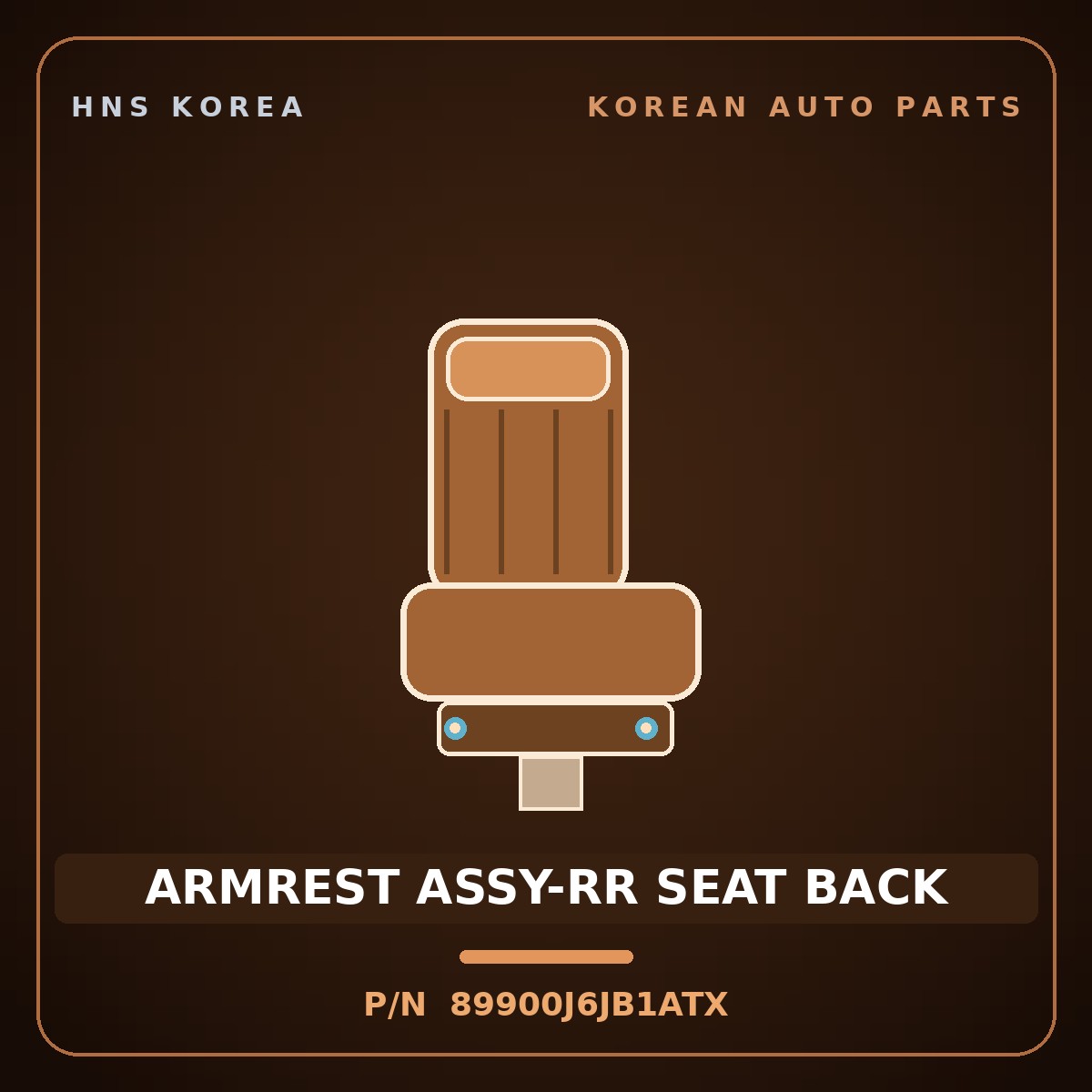 Genuine Mobis ARMREST ASSY-RR SEAT BACK 89900J6JB1ATX for K9 2021 HNS Parts Korea