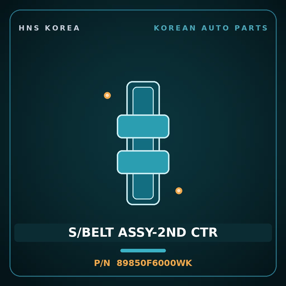Genuine Mobis S/BELT ASSY-2ND CTR 89850F6000WK for K7 2017 HNS Parts Korea