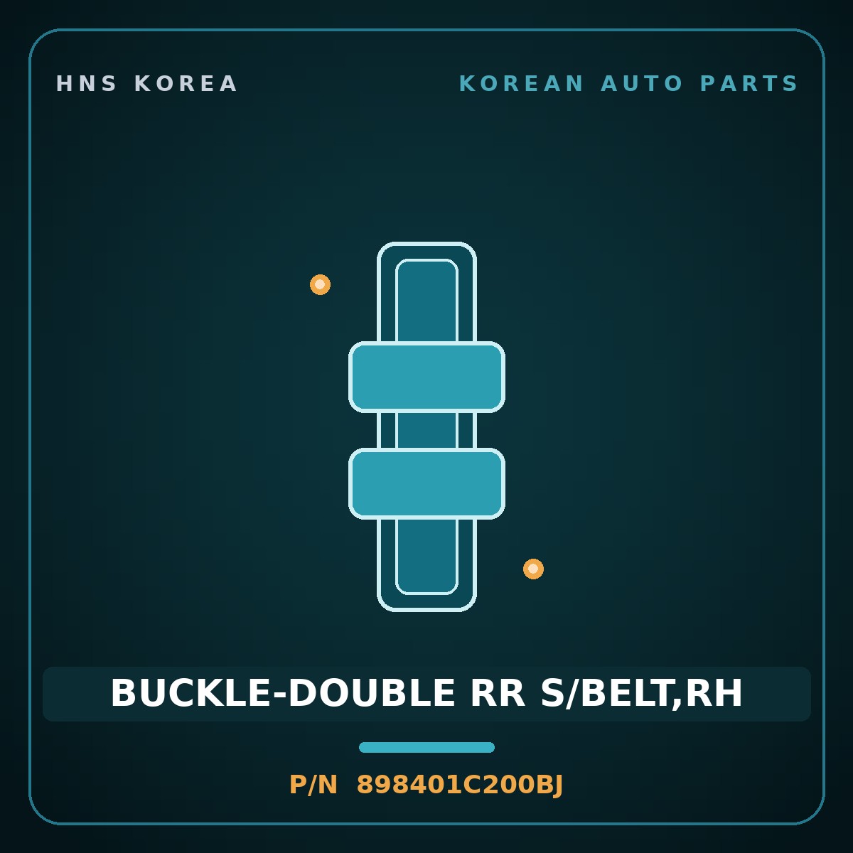 Genuine Mobis BUCKLE-DOUBLE RR S/BELT,RH 898401C200BJ for Click 2002 HNS Parts Korea
