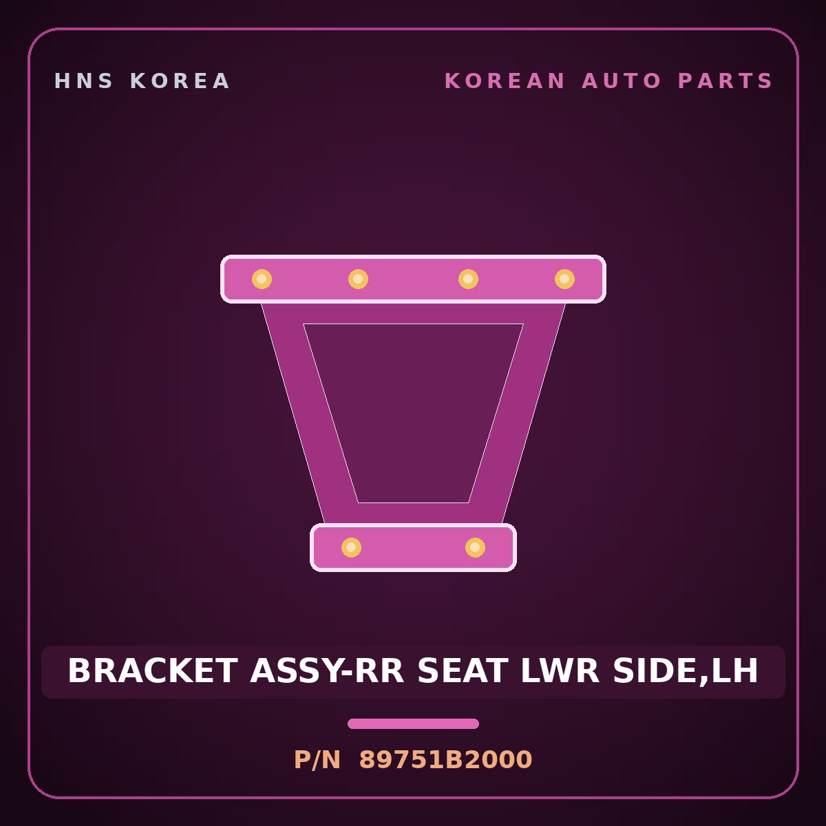 Genuine Mobis BRACKET ASSY-RR SEAT LWR SIDE,LH 89751B2000 for Soul 2013 HNS Parts Korea