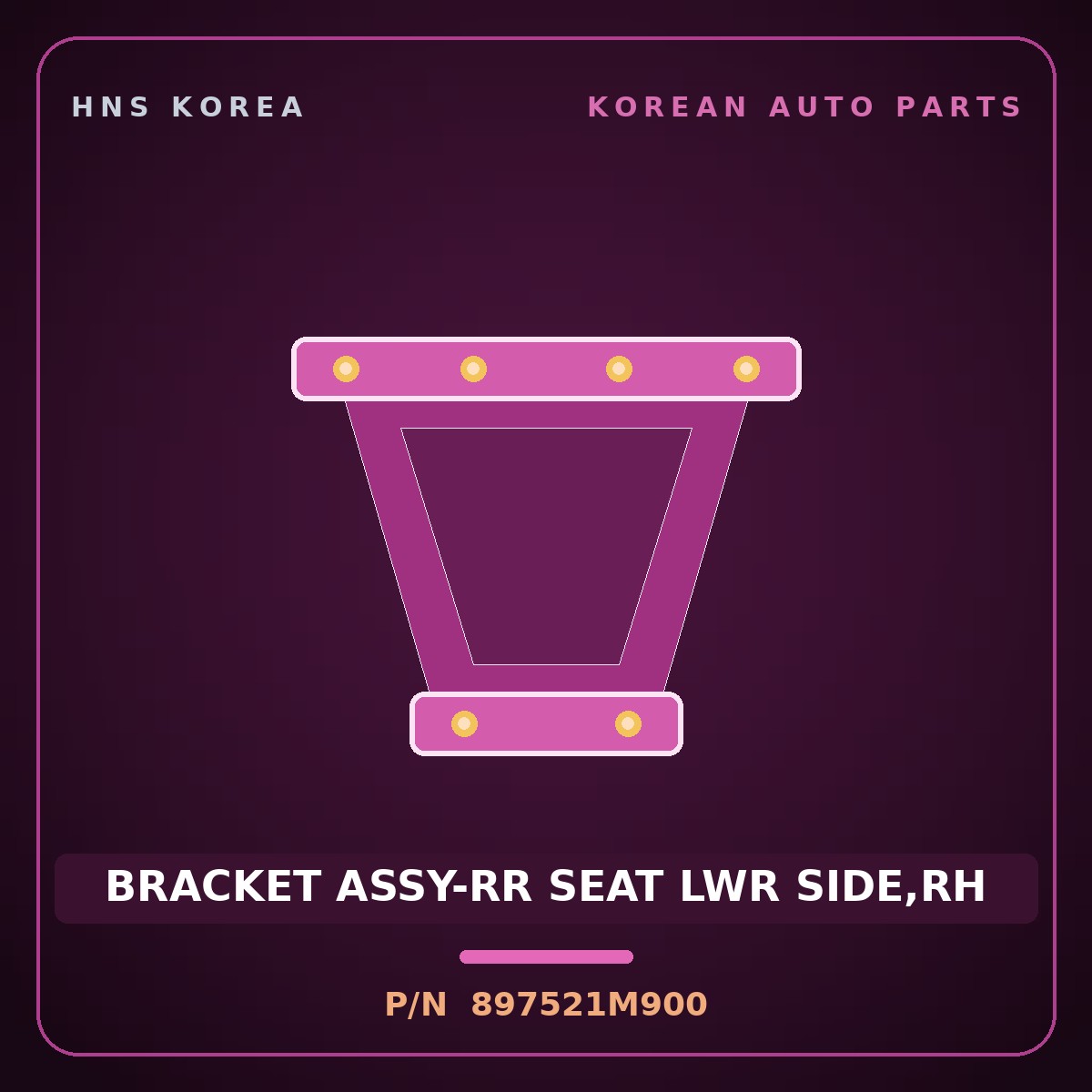 Genuine Mobis BRACKET ASSY-RR SEAT LWR SIDE,RH 897521M900 for Forte 2008 HNS Parts Korea