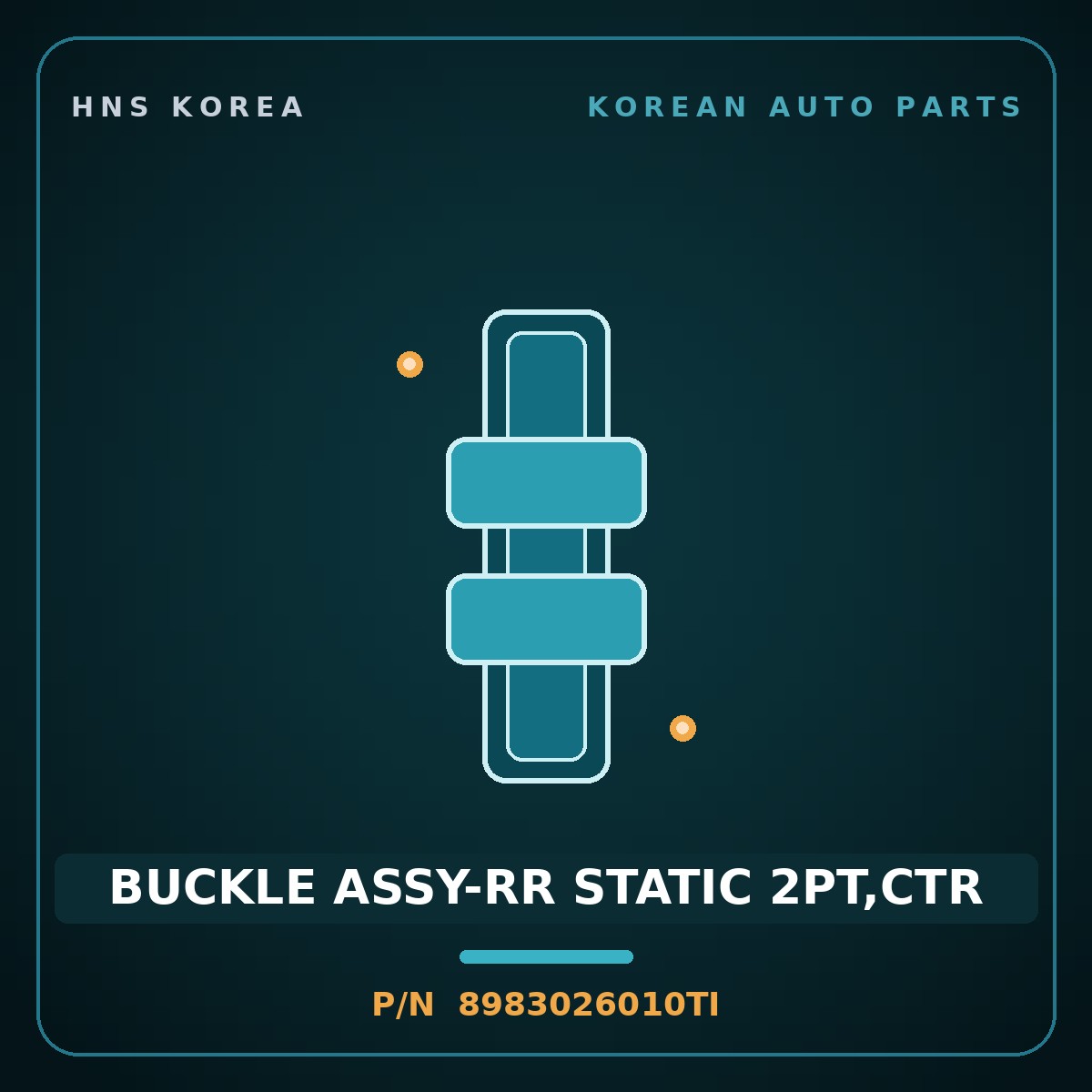 Genuine Mobis BUCKLE ASSY-RR STATIC 2PT,CTR 8983026010TI for Santa Fe 2000 HNS Parts Korea