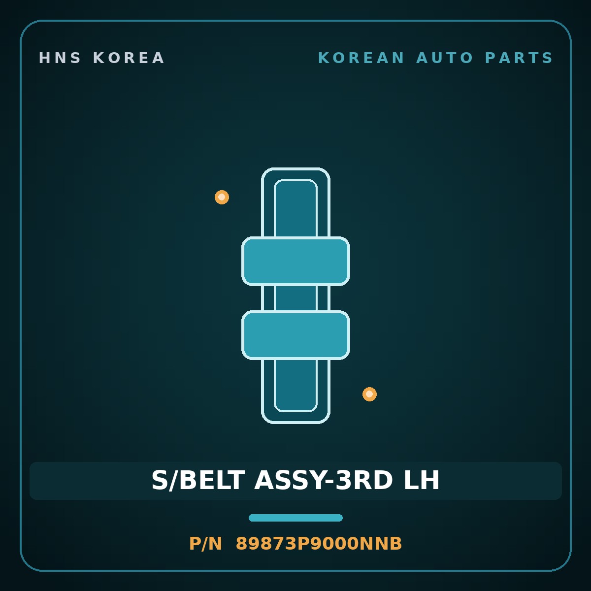 Genuine Mobis S/BELT ASSY-3RD LH 89873P9000NNB for Palisade 2025 HNS Parts Korea