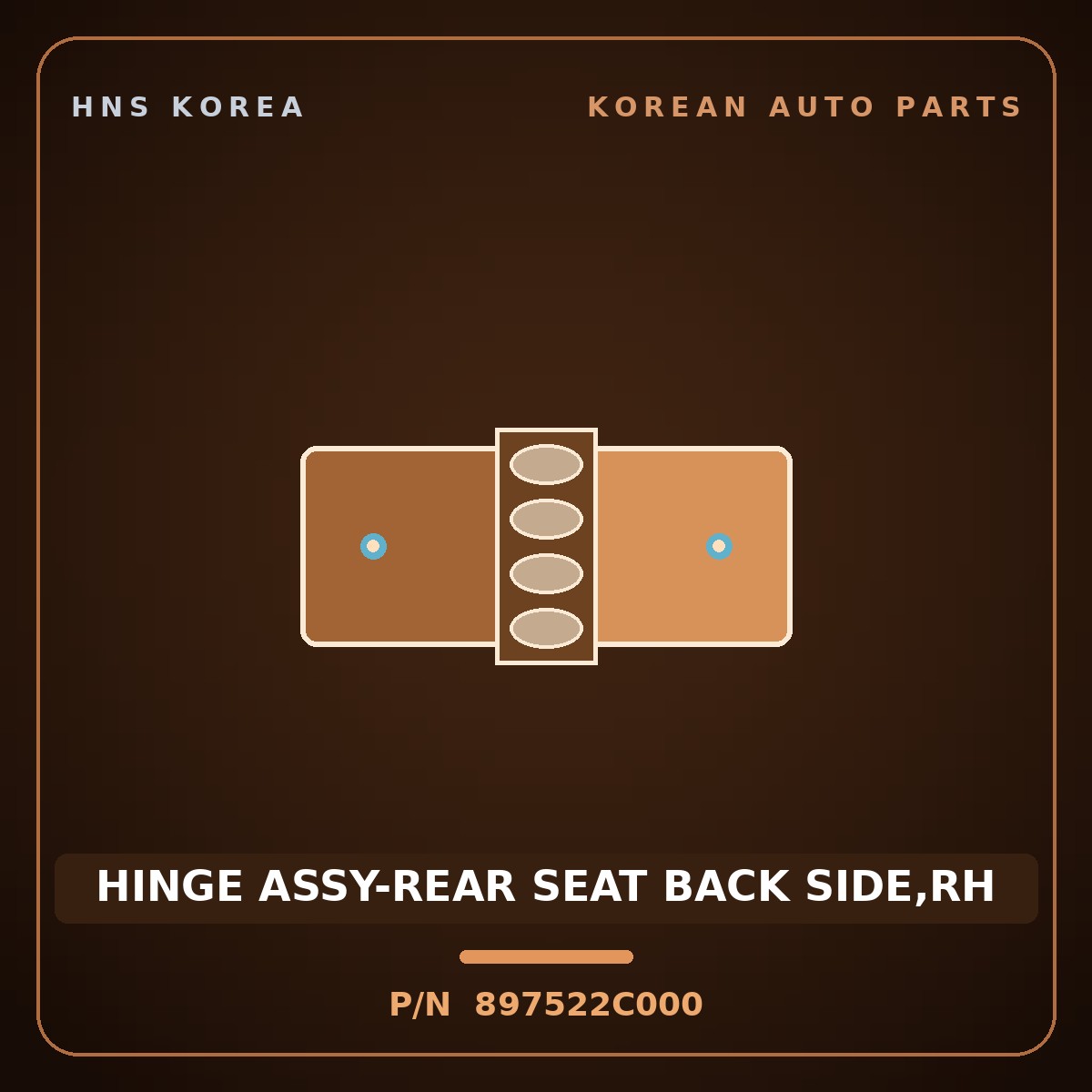 Genuine Mobis HINGE ASSY-REAR SEAT BACK SIDE,RH 897522C000 for Tuscani 2006 HNS Parts Korea