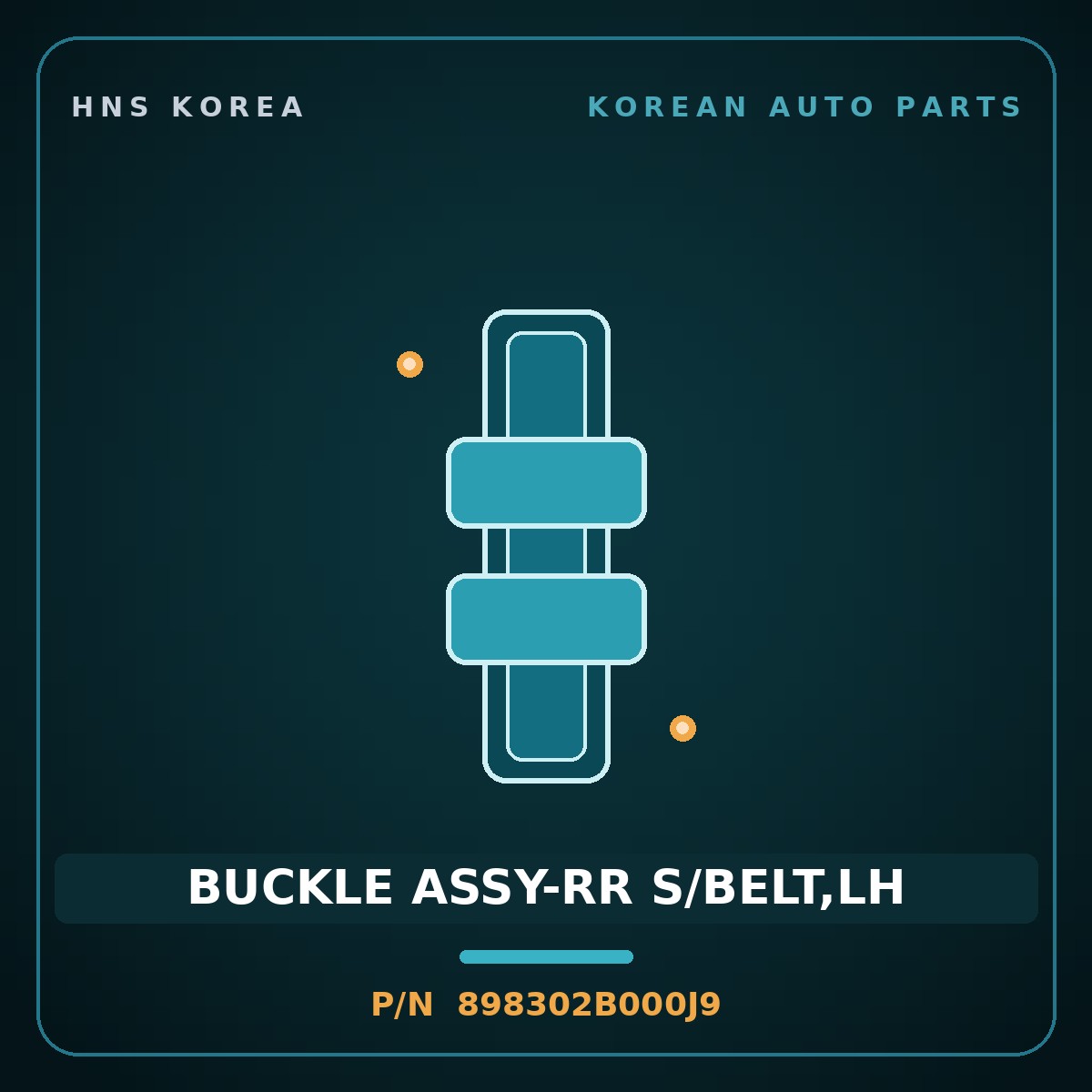 Genuine Mobis BUCKLE ASSY-RR S/BELT,LH 898302B000J9 for Santa Fe 2006 HNS Parts Korea