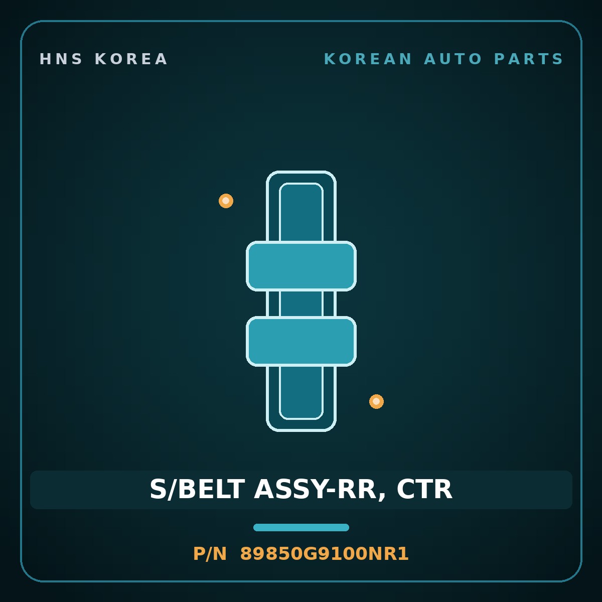 Genuine Mobis S/BELT ASSY-RR, CTR 89850G9100NR1 for G70 2021 HNS Parts Korea