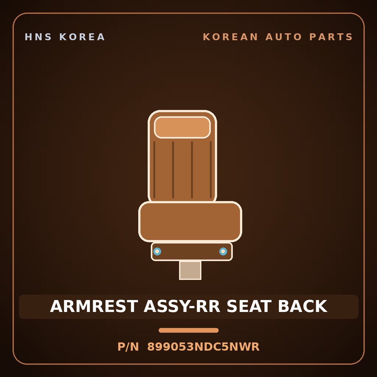 Genuine Mobis ARMREST ASSY-RR SEAT BACK 899053NDC5NWR for Equus 2013 HNS Parts Korea