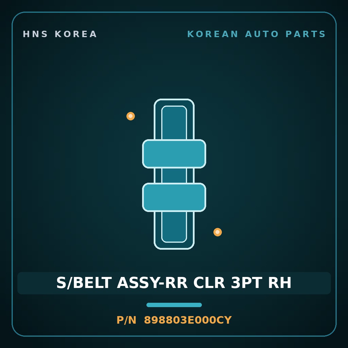 Genuine Mobis S/BELT ASSY-RR CLR 3PT RH 898803E000CY for Sorento 2002 HNS Parts Korea