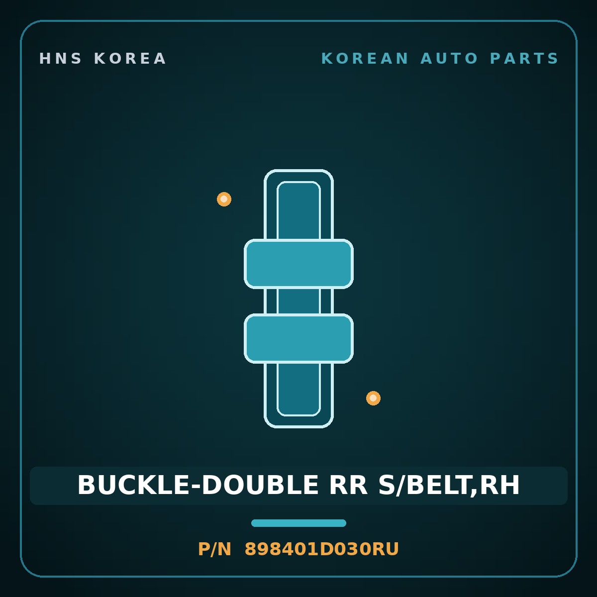 Genuine Mobis BUCKLE-DOUBLE RR S/BELT,RH 898401D030RU for Carens 2006 HNS Parts Korea