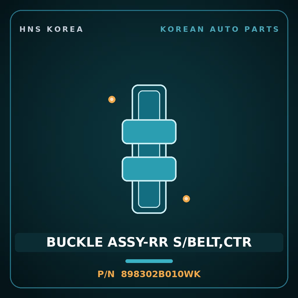 Genuine Mobis BUCKLE ASSY-RR S/BELT,CTR 898302B010WK for Santa Fe 2006 HNS Parts Korea