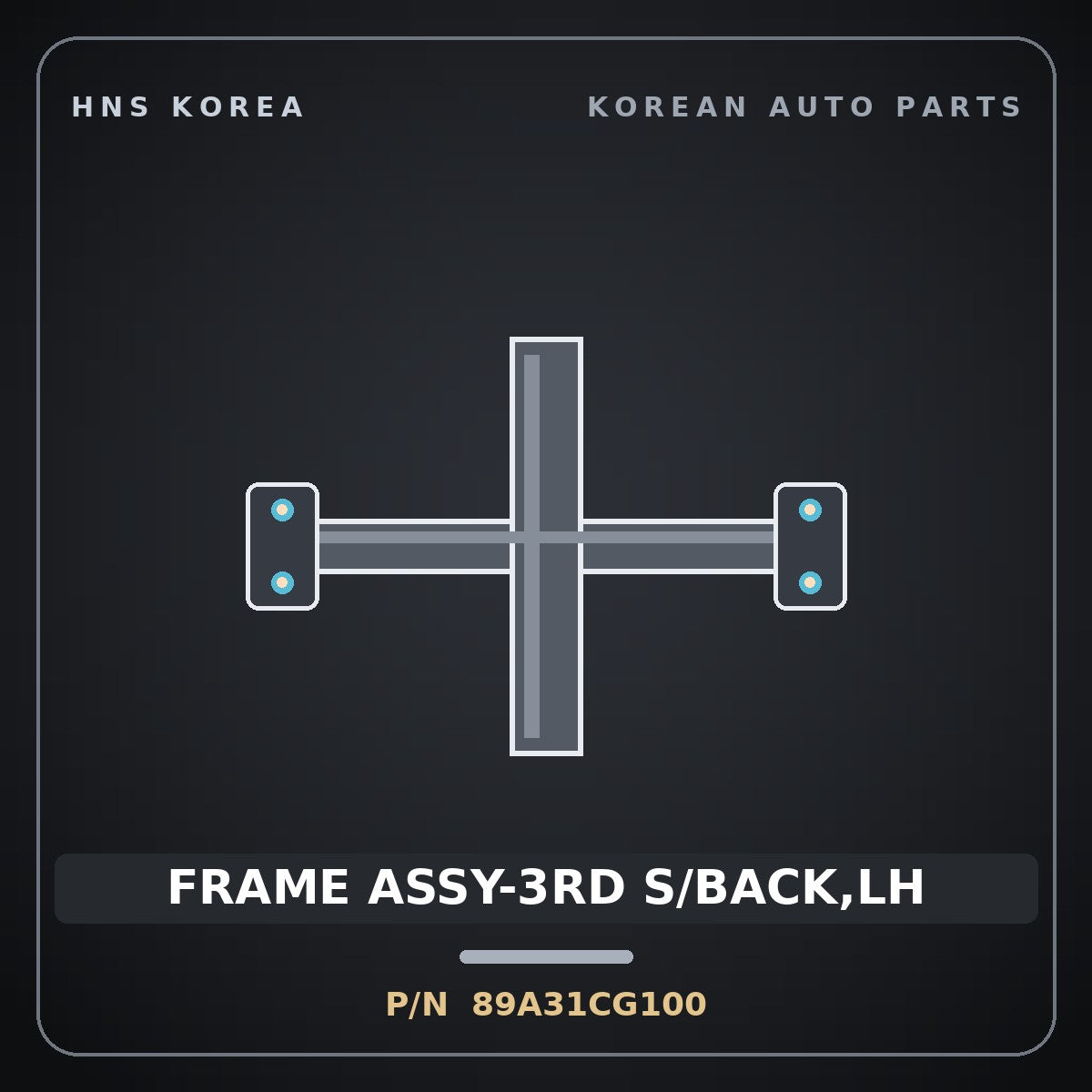 Genuine Mobis FRAME ASSY-3RD S/BACK,LH 89A31CG100 for Staria 2021 HNS Parts Korea