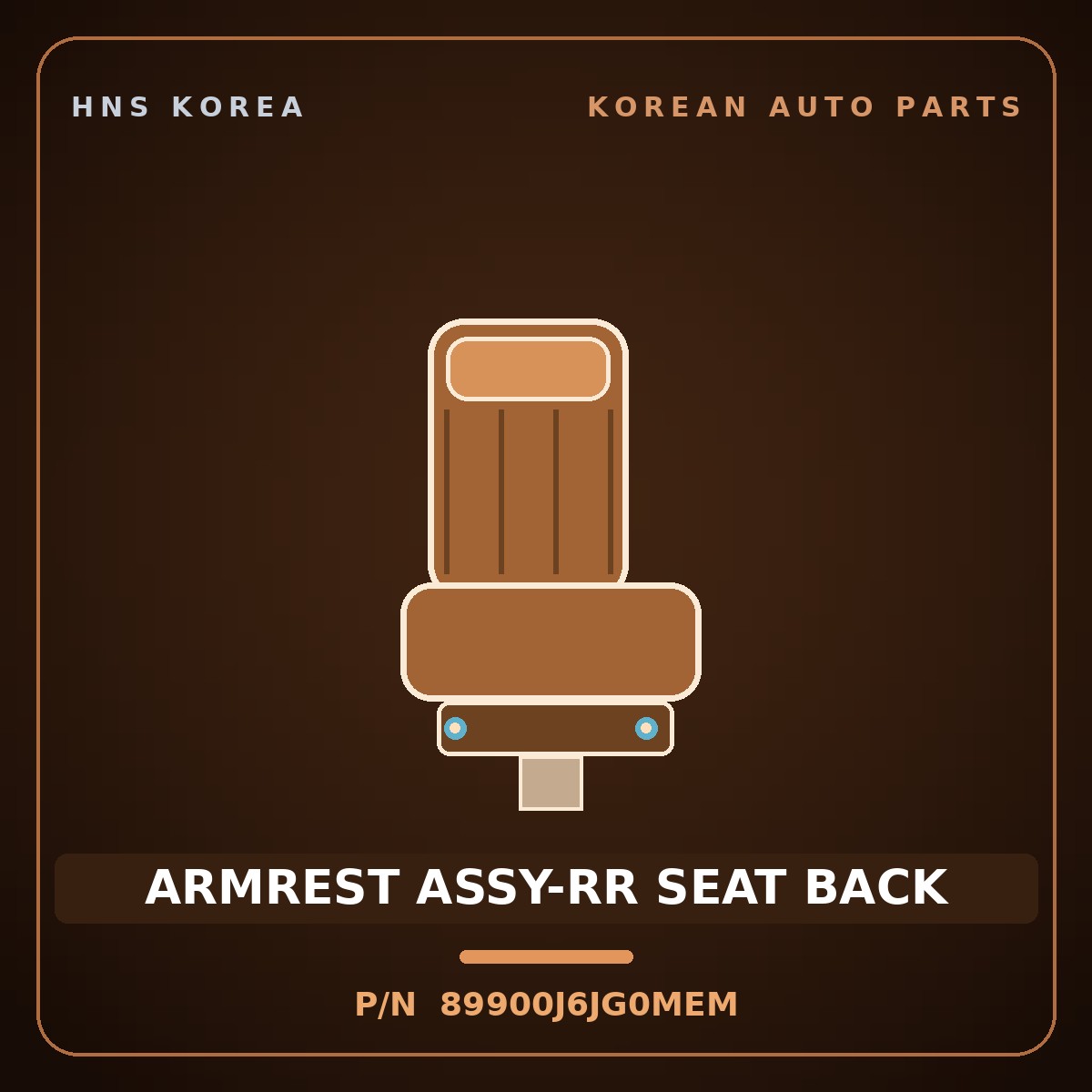 Genuine Mobis ARMREST ASSY-RR SEAT BACK 89900J6JG0MEM for K9 2021 HNS Parts Korea