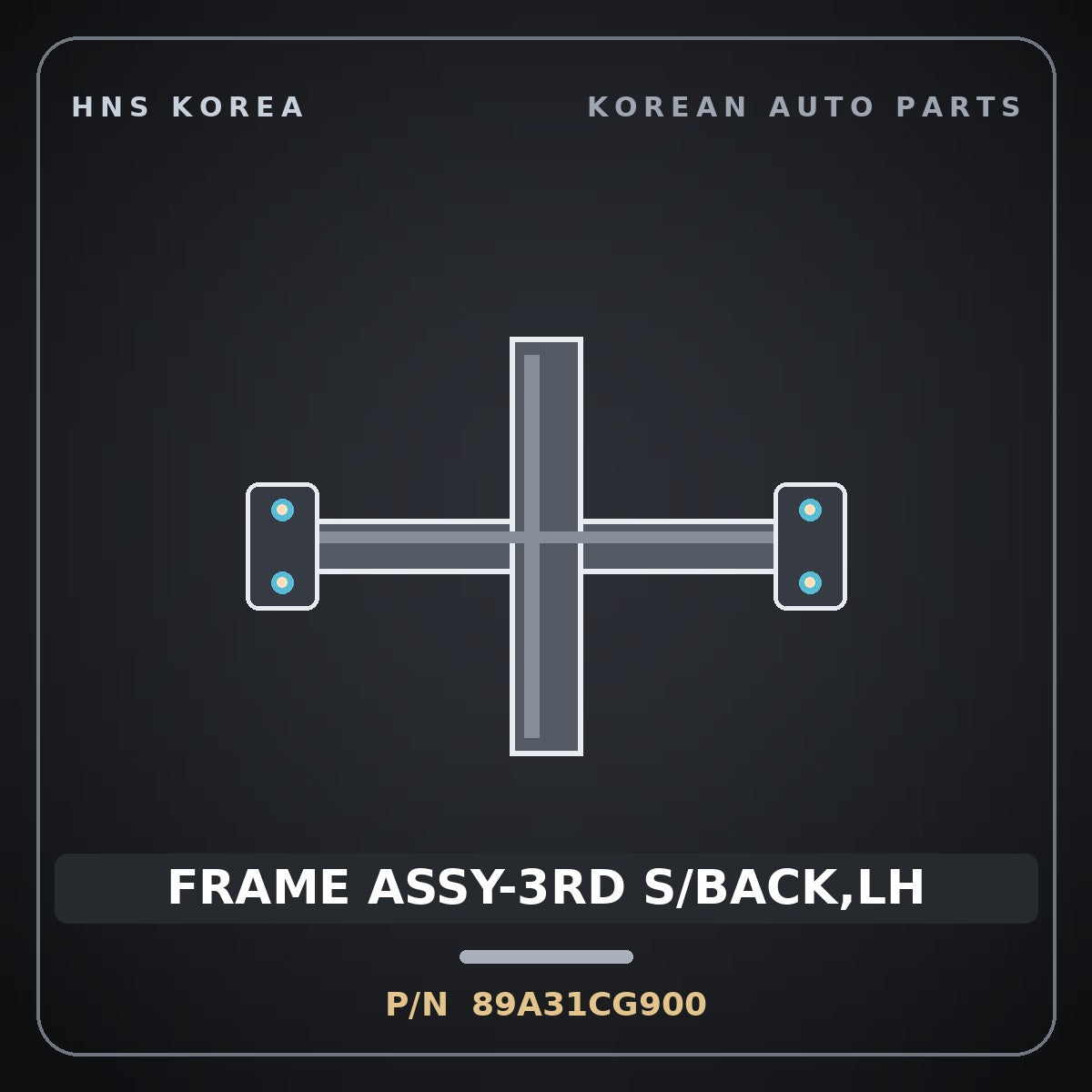 Genuine Mobis FRAME ASSY-3RD S/BACK,LH 89A31CG900 for Staria 2021 HNS Parts Korea