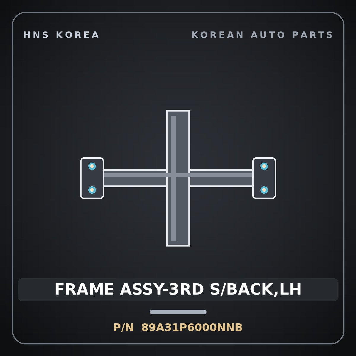 Genuine Mobis FRAME ASSY-3RD S/BACK,LH 89A31P6000NNB for Santa Fe 2024 HNS Parts Korea