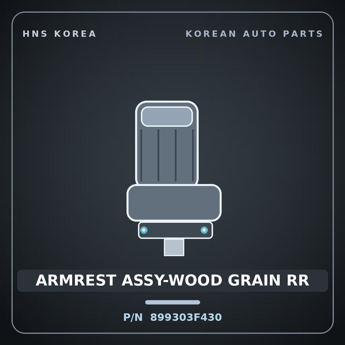 Genuine Mobis ARMREST ASSY-WOOD GRAIN RR 899303F430 for Opirus 2003 HNS Parts Korea