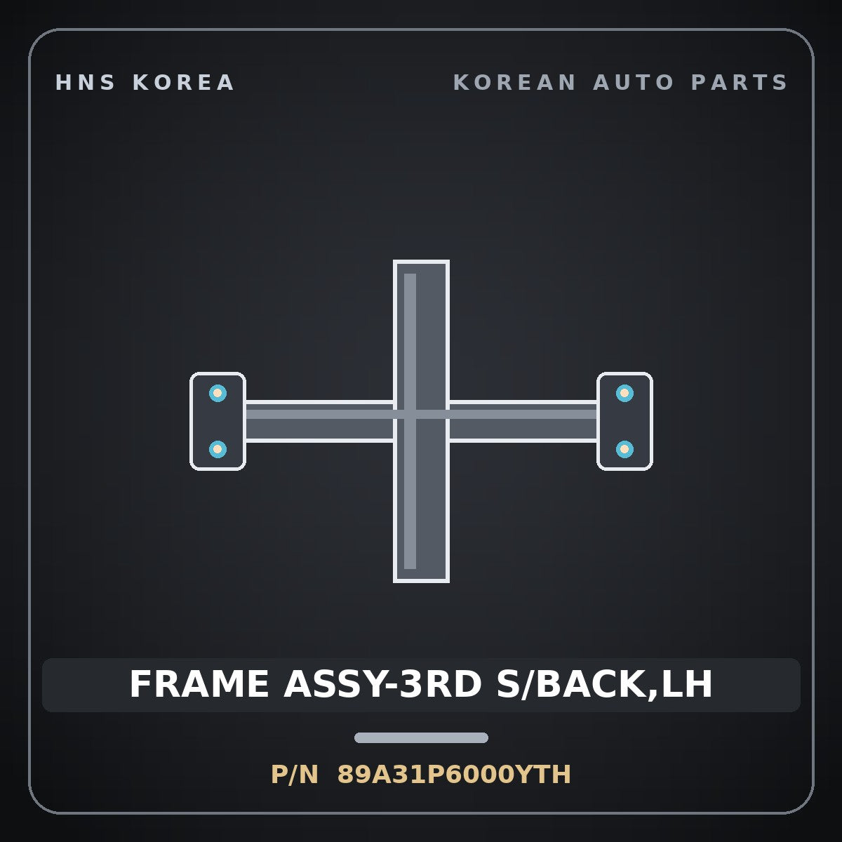 Genuine Mobis FRAME ASSY-3RD S/BACK,LH 89A31P6000YTH for Santa Fe 2024 HNS Parts Korea