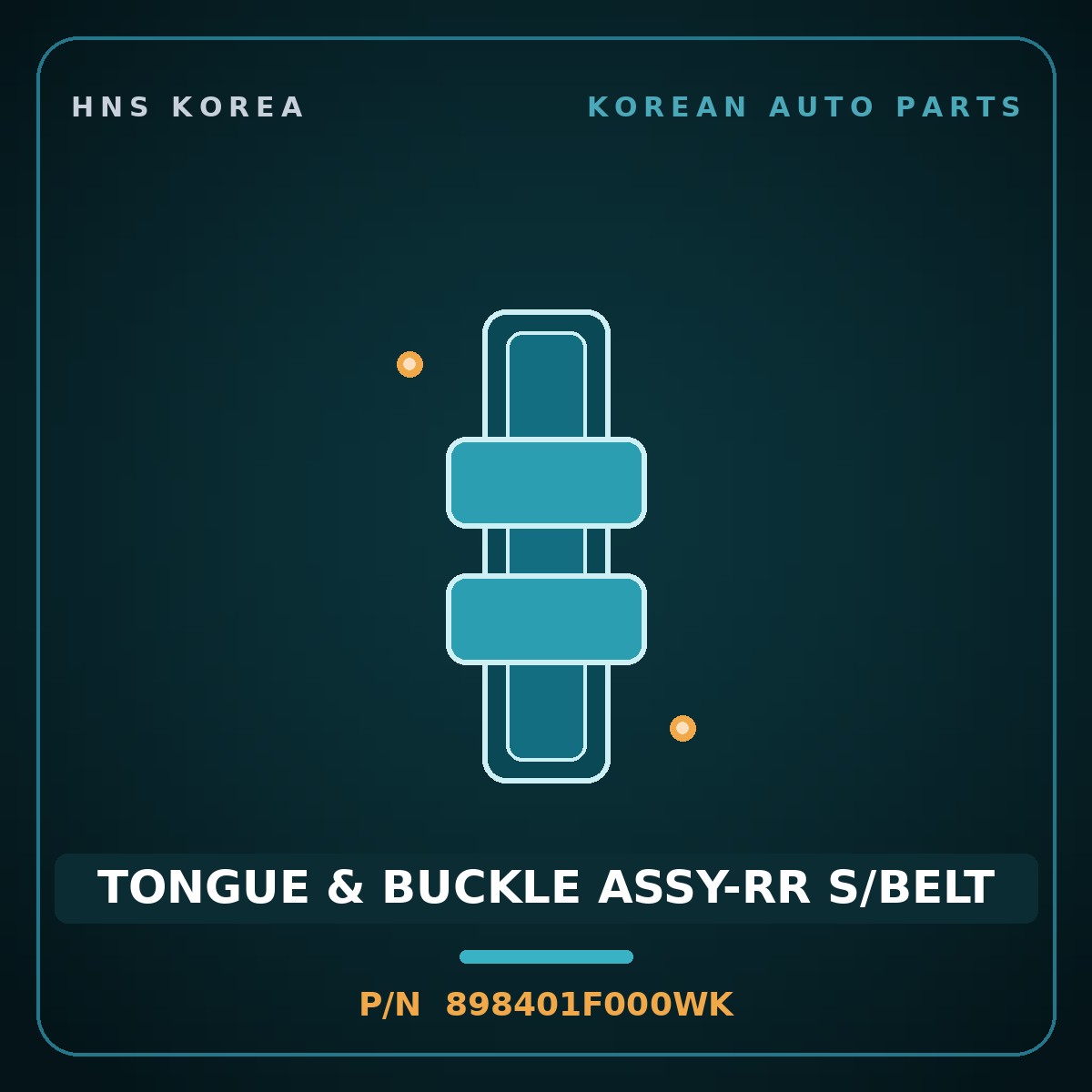 Genuine Mobis TONGUE & BUCKLE ASSY-RR S/BELT 898401F000WK for Sportage 2004 HNS Parts Korea