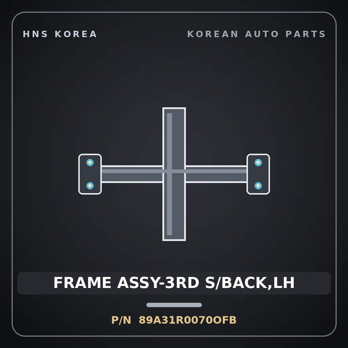 Genuine Mobis FRAME ASSY-3RD S/BACK,LH 89A31R0070OFB for Carnival 2024 HNS Parts Korea