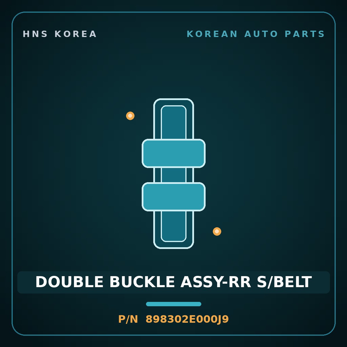 Genuine Mobis DOUBLE BUCKLE ASSY-RR S/BELT 898302E000J9 for Tucson 2004 HNS Parts Korea