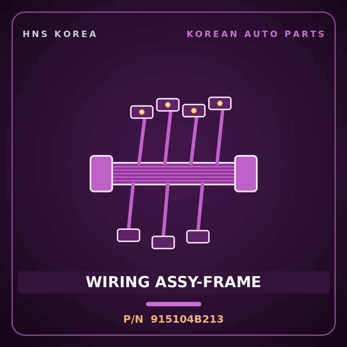 Genuine Mobis WIRING ASSY-FRAME 915104B213 for Porter 1996 HNS Parts Korea