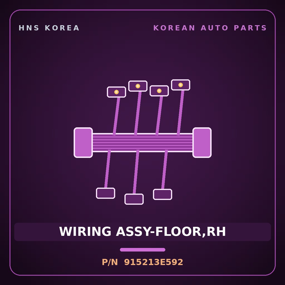 Genuine Mobis WIRING ASSY-FLOOR,RH 915213E592 for Sorento 2006 HNS Parts Korea