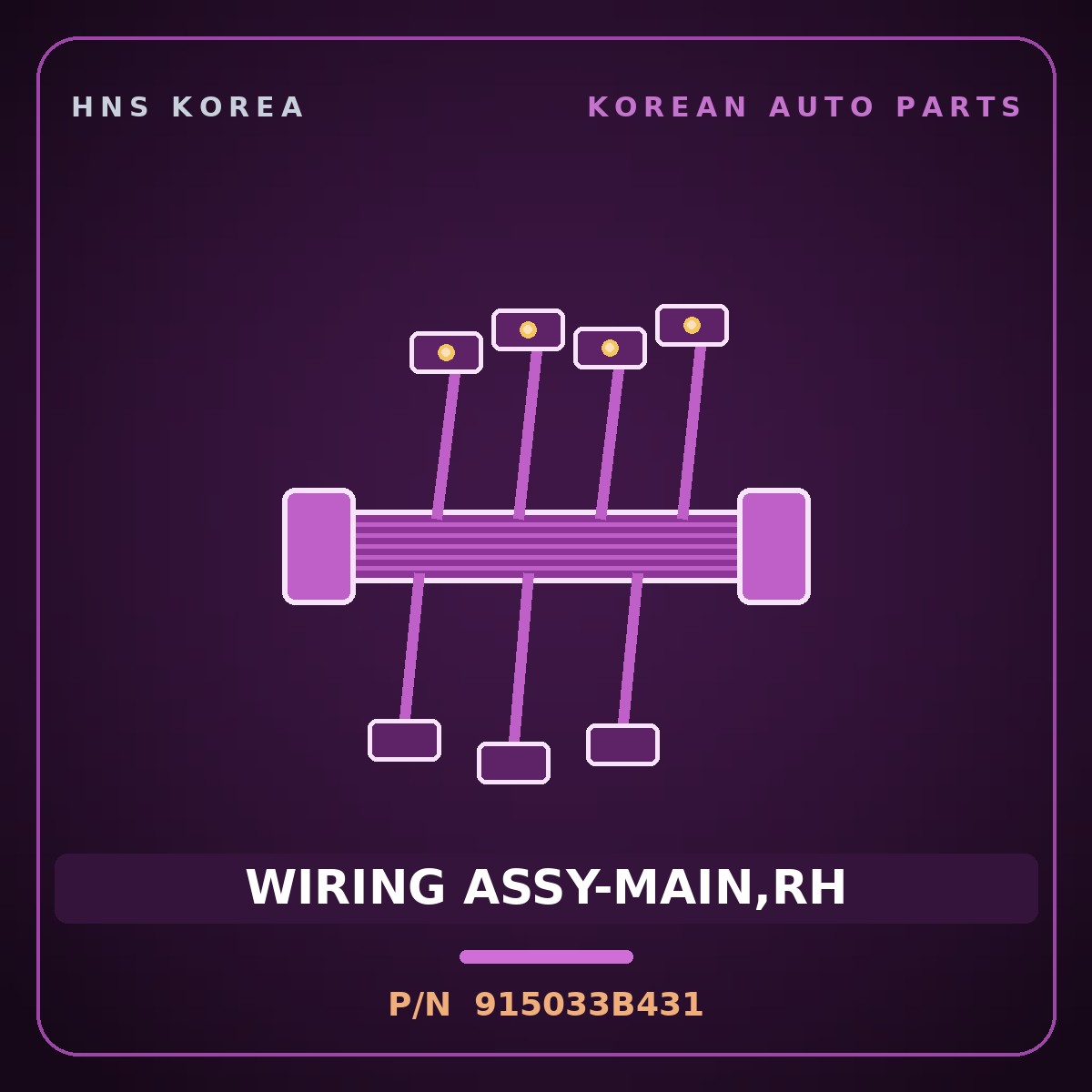 Genuine Mobis WIRING ASSY-MAIN,RH 915033B431 for Equus 2001 HNS Parts Korea