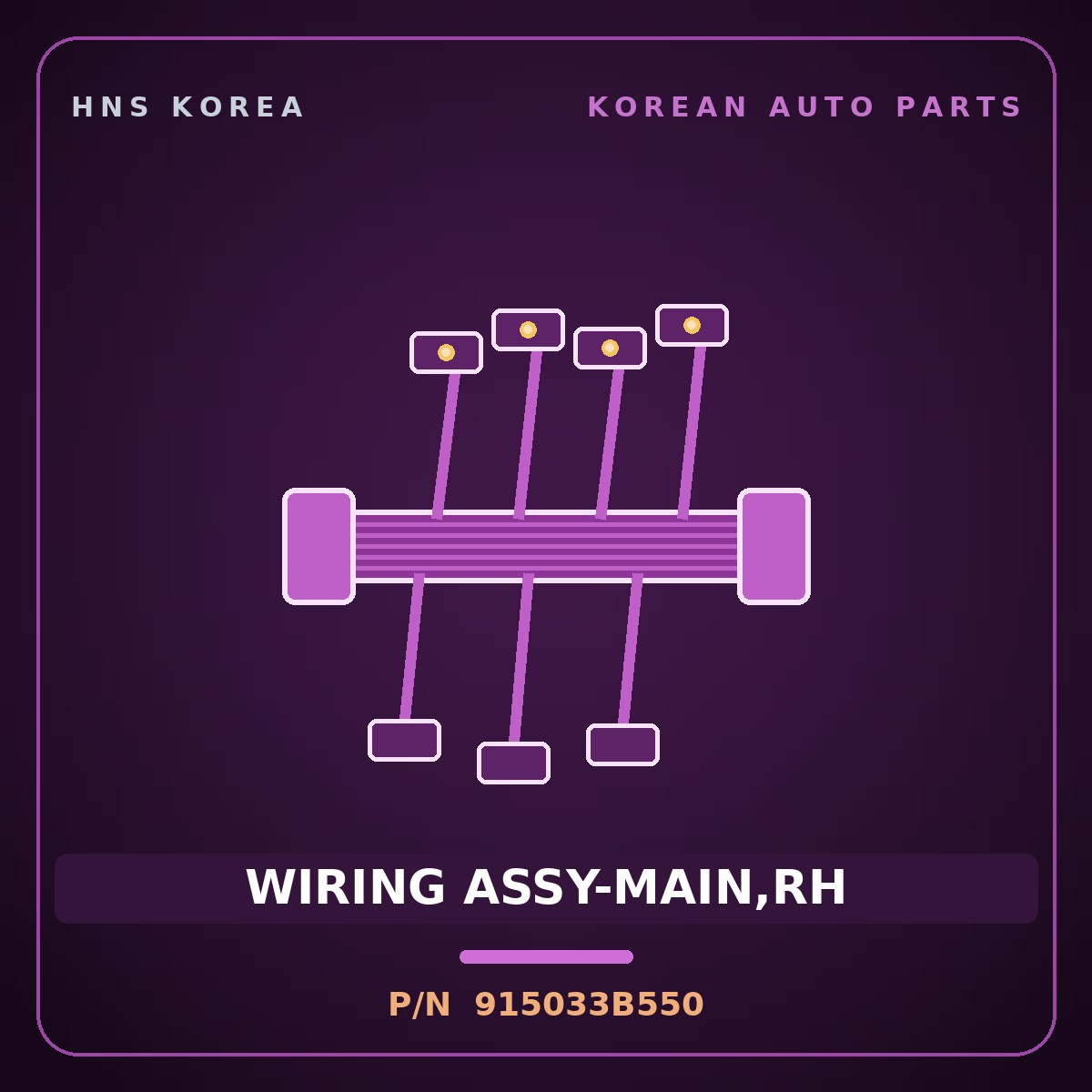 Genuine Mobis WIRING ASSY-MAIN,RH 915033B550 for Equus 2001 HNS Parts Korea